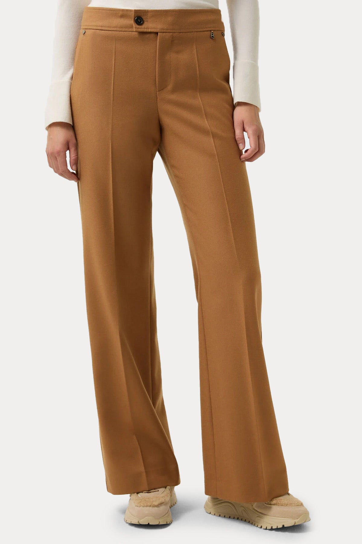 Bogner Hermia Regular Fit Çan Paça Flanel Yün Pantolon