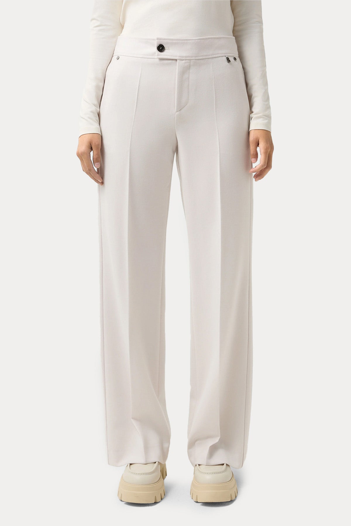 Bogner Hermia Regular Fit Çan Paça Flanel Yün Pantolon