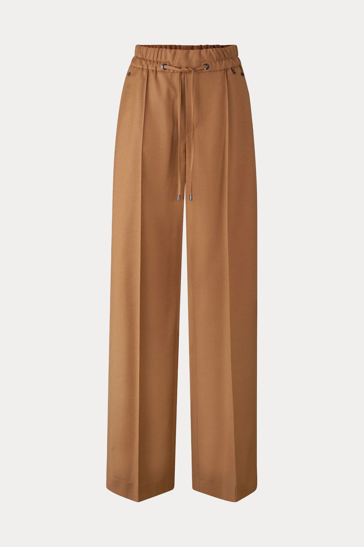 Bogner Ella Loose Fit Yüksek Bel Tek Pile Beli Lastikli Yün Pantolon-Pantolon-Libas
