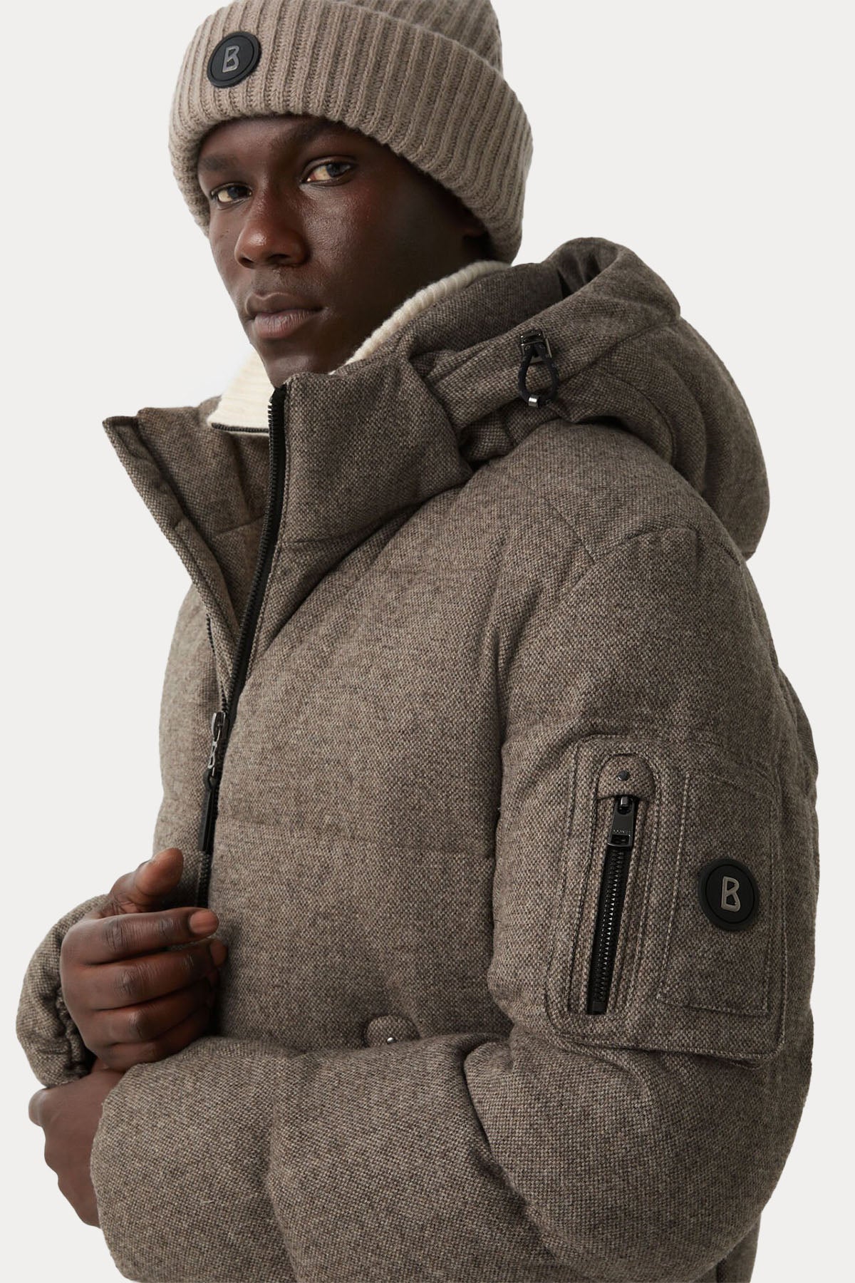 Bogner Jamy Regular Fit Kapüşonlu Yün Puffer Mont