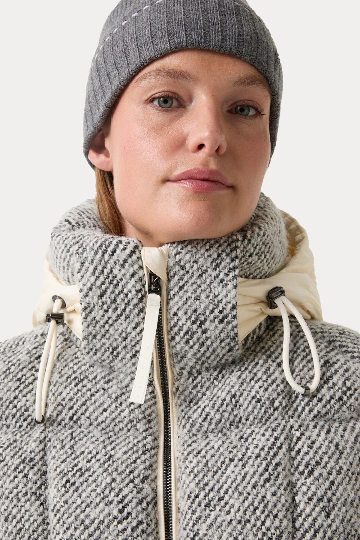 Bogner Falka Kapüşonlu İpek Yün Puffer Yelek