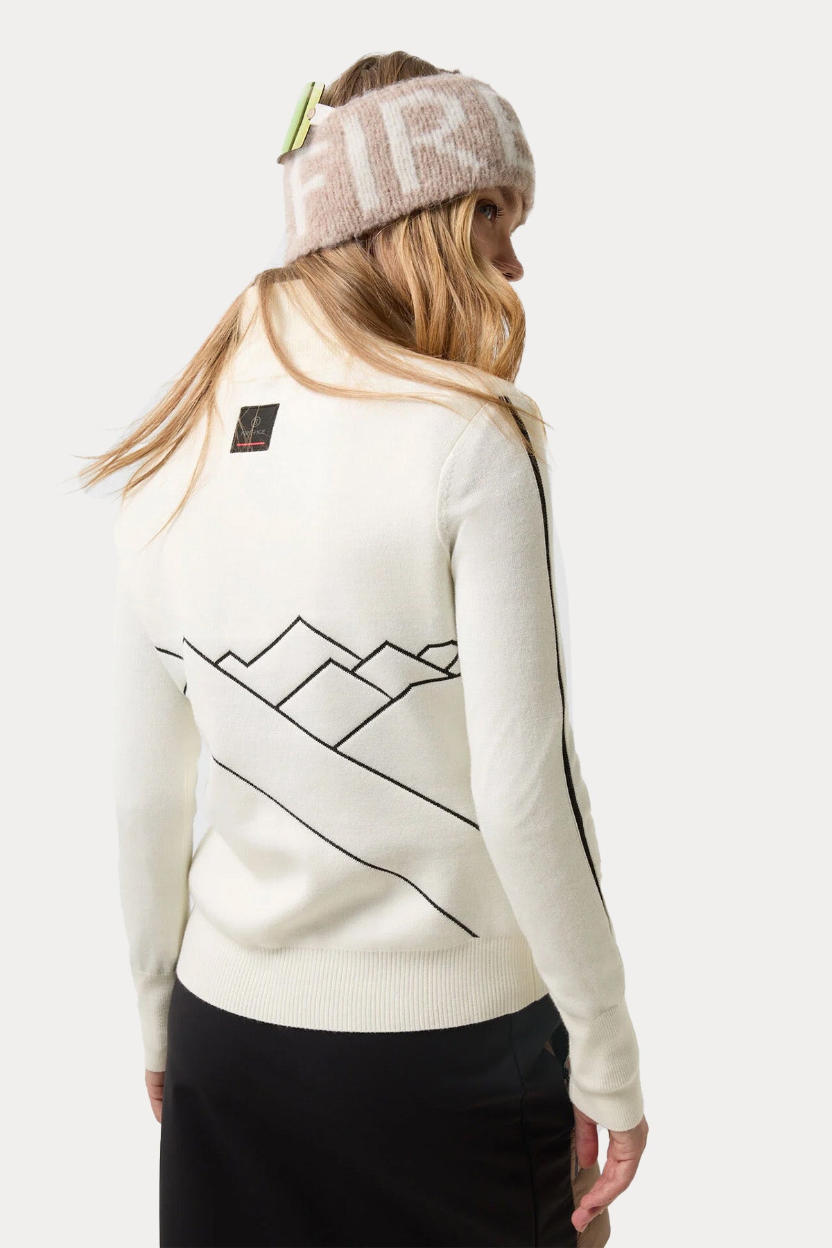 Bogner & Off White Azra Fire Ice Fermuarlı Dik Yaka Örgü Yün Triko