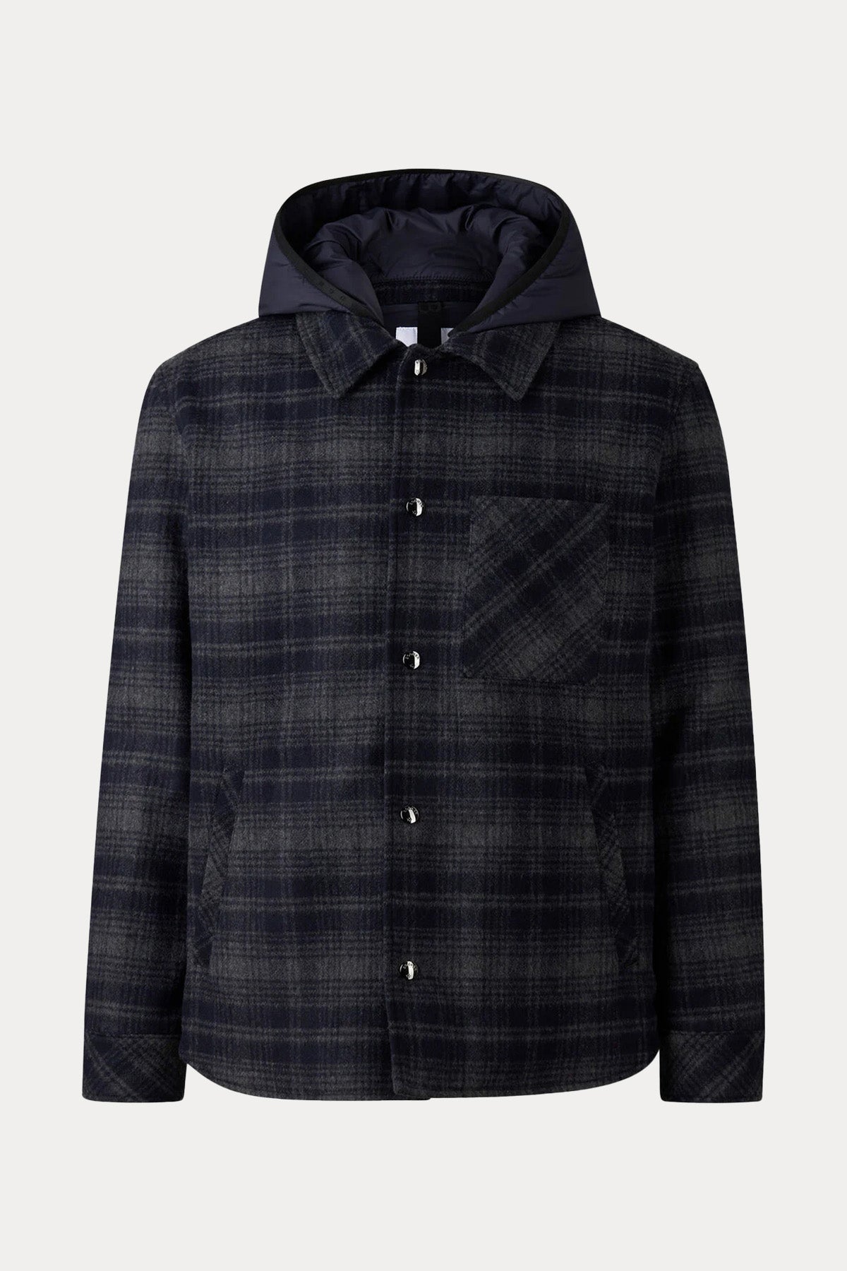 Bogner Larry Ekose Desen Kapüşonlu Yün Gömlek Ceket