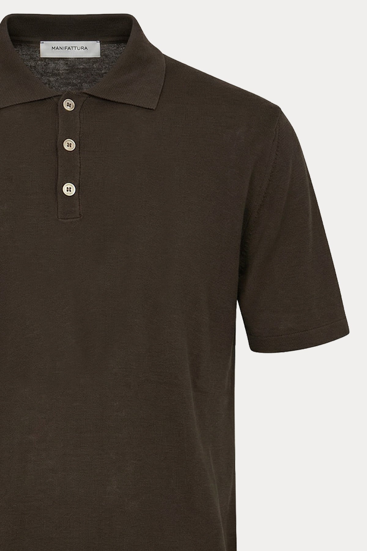 Manifattura İnce Örgü Polo Yaka T-shirt-T-shirt-Libas