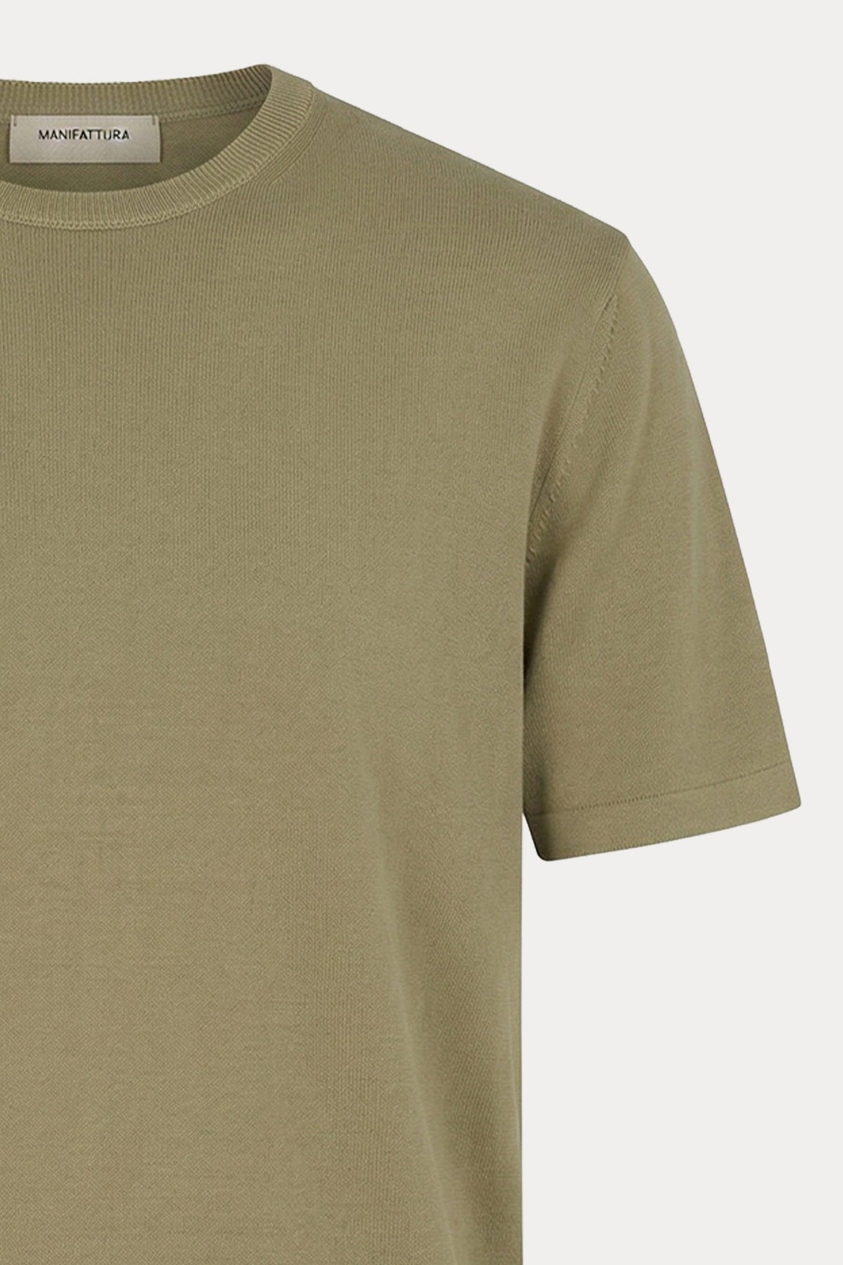 Manifattura Yuvarlak Yaka İnce Örgü T-shirt