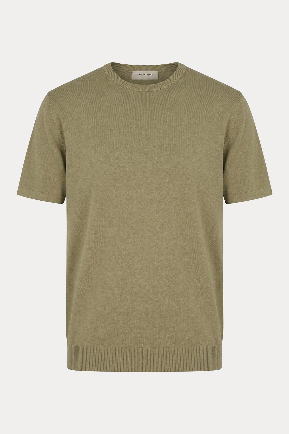 Manifattura Yuvarlak Yaka İnce Örgü T-shirt