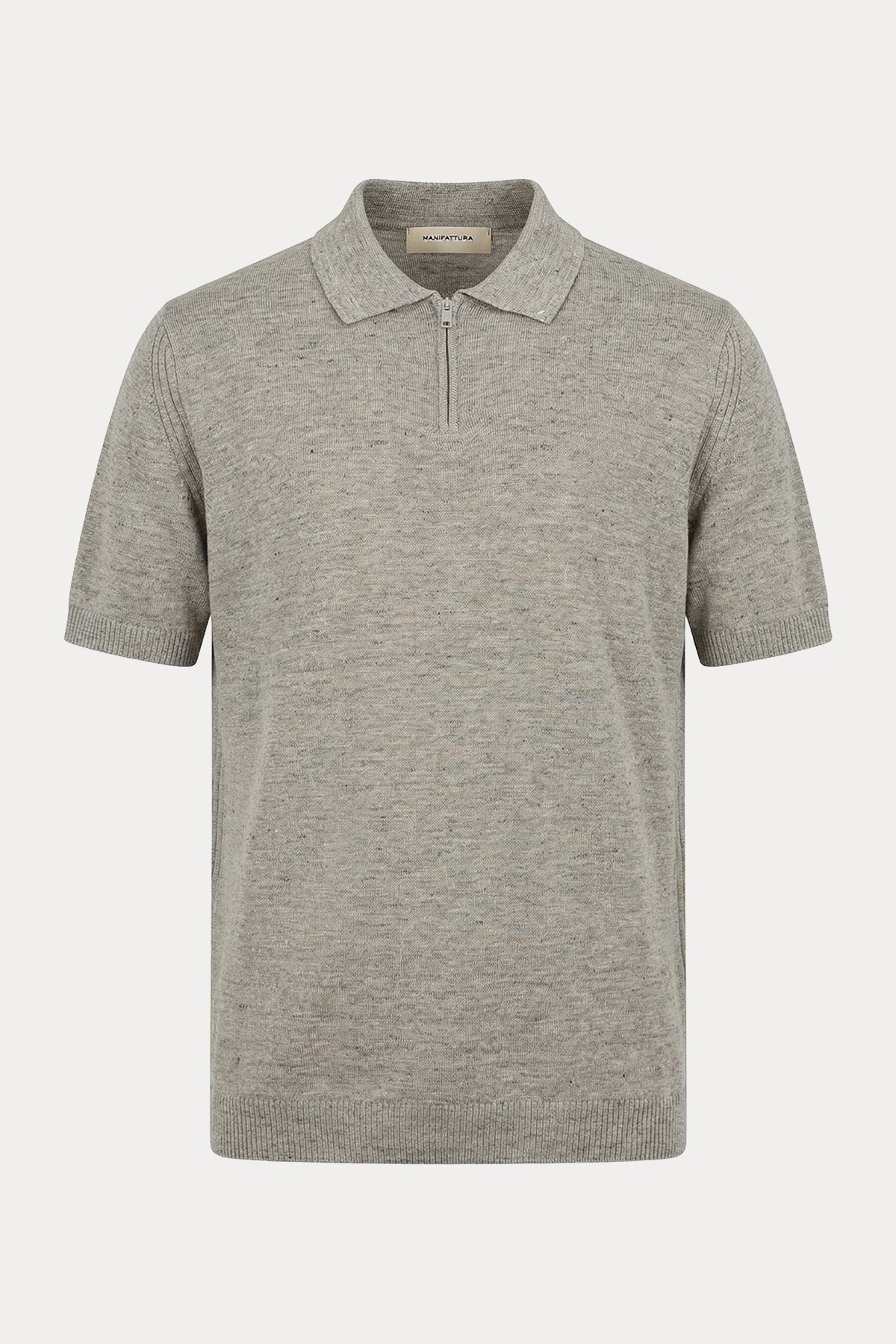 Manifattura Regular Fit Polo Yaka İnce Örgü Keten Triko