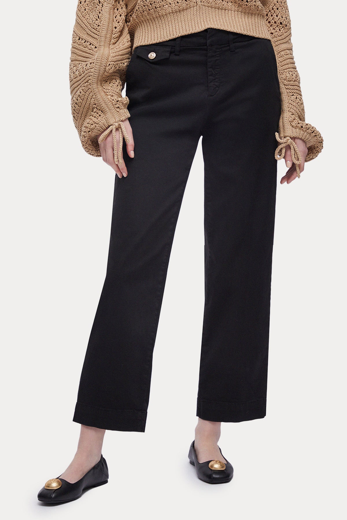Liu Jo Straight Fit Crop Paça Streç Pantolon-Pantolon-Libas