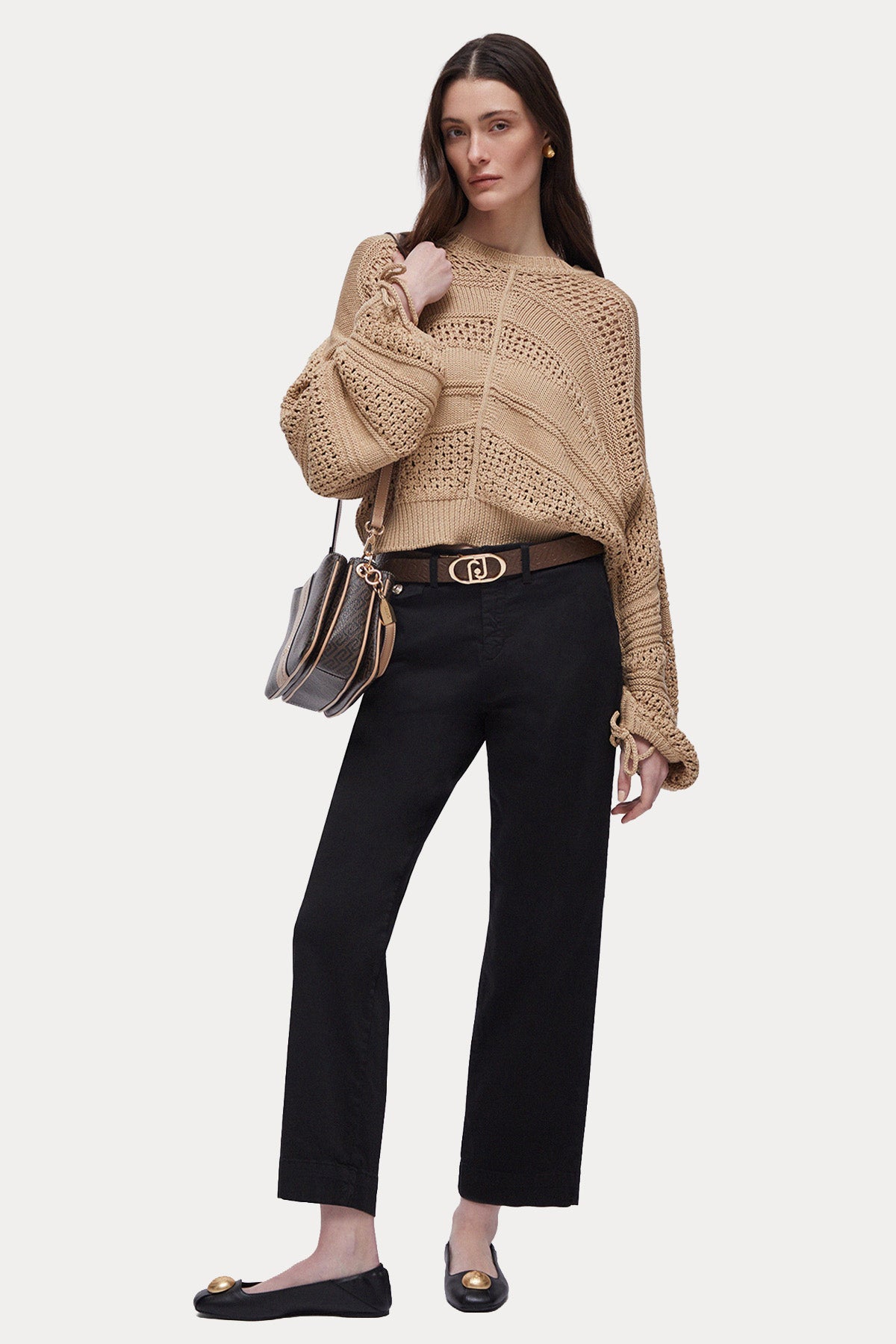 Liu Jo Straight Fit Crop Paça Streç Pantolon-Pantolon-Libas