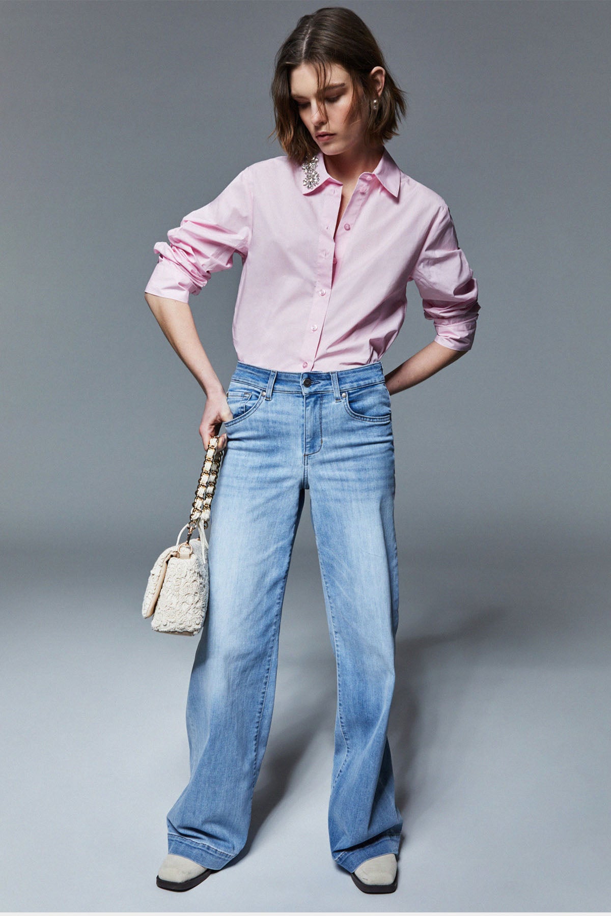 Liu Jo Straight Fit Çan Paça Yıkamalı Jeans