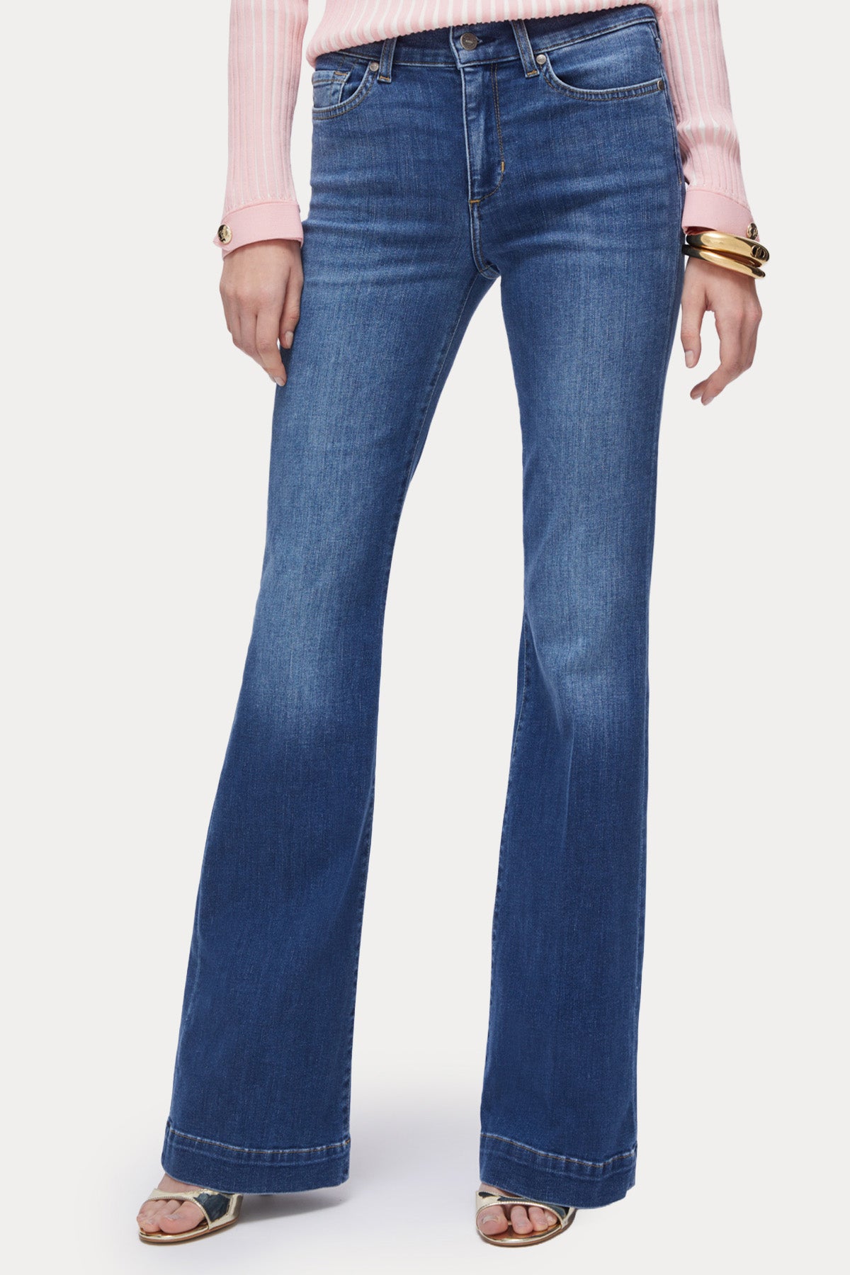 Liu Jo Bootcut Yüksek Bel Çan Paça Yıkamalı Jeans