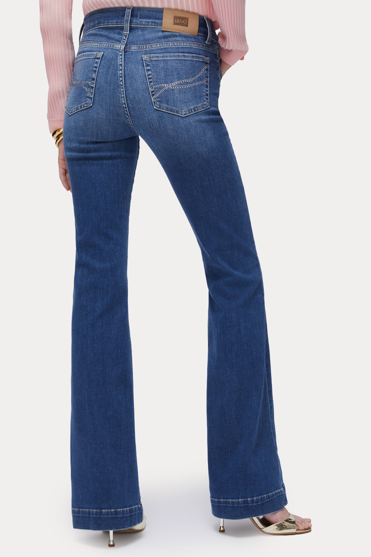 Liu Jo Bootcut Yüksek Bel Çan Paça Yıkamalı Jeans