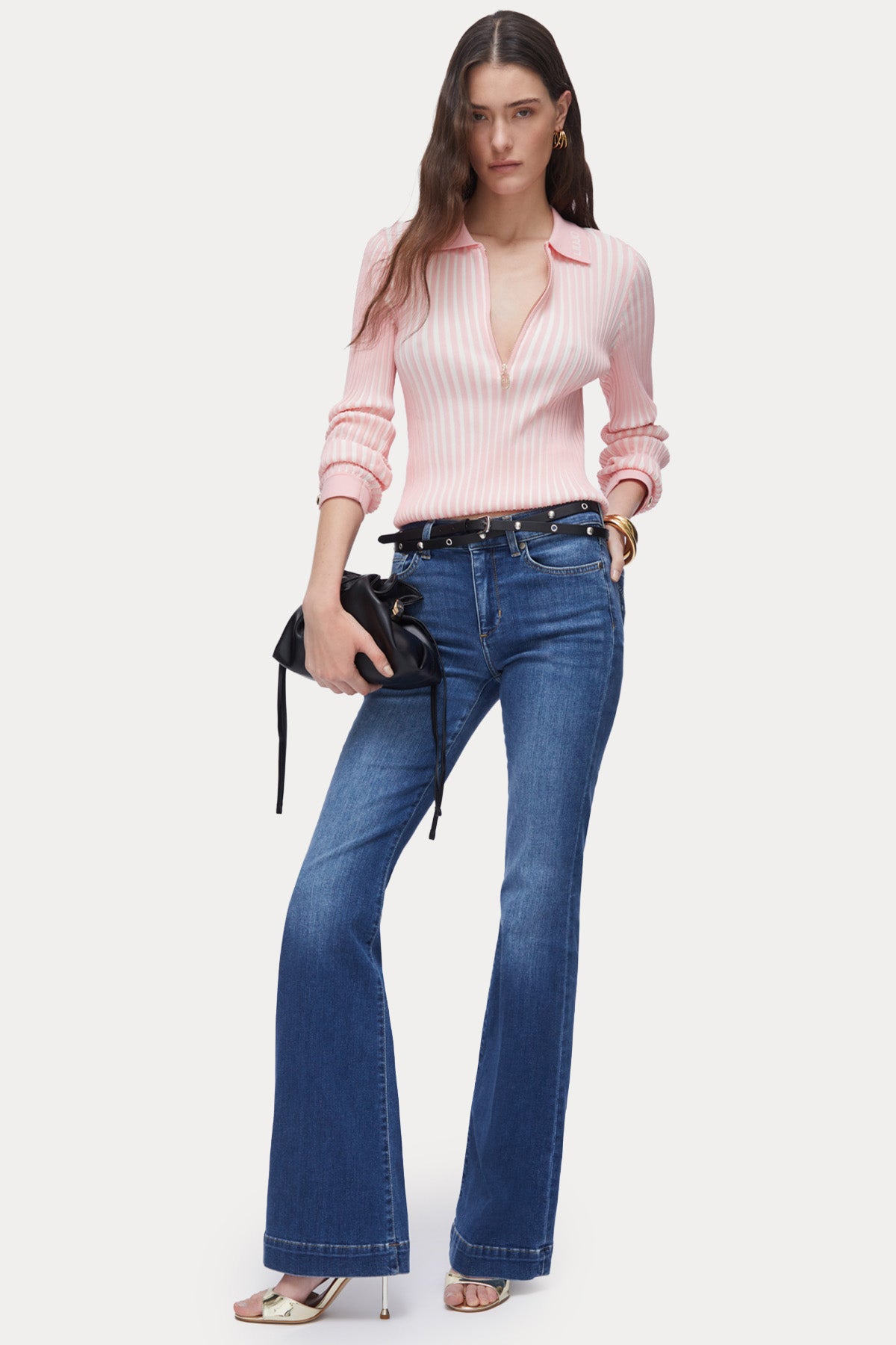 Liu Jo Bootcut Yüksek Bel Çan Paça Yıkamalı Jeans