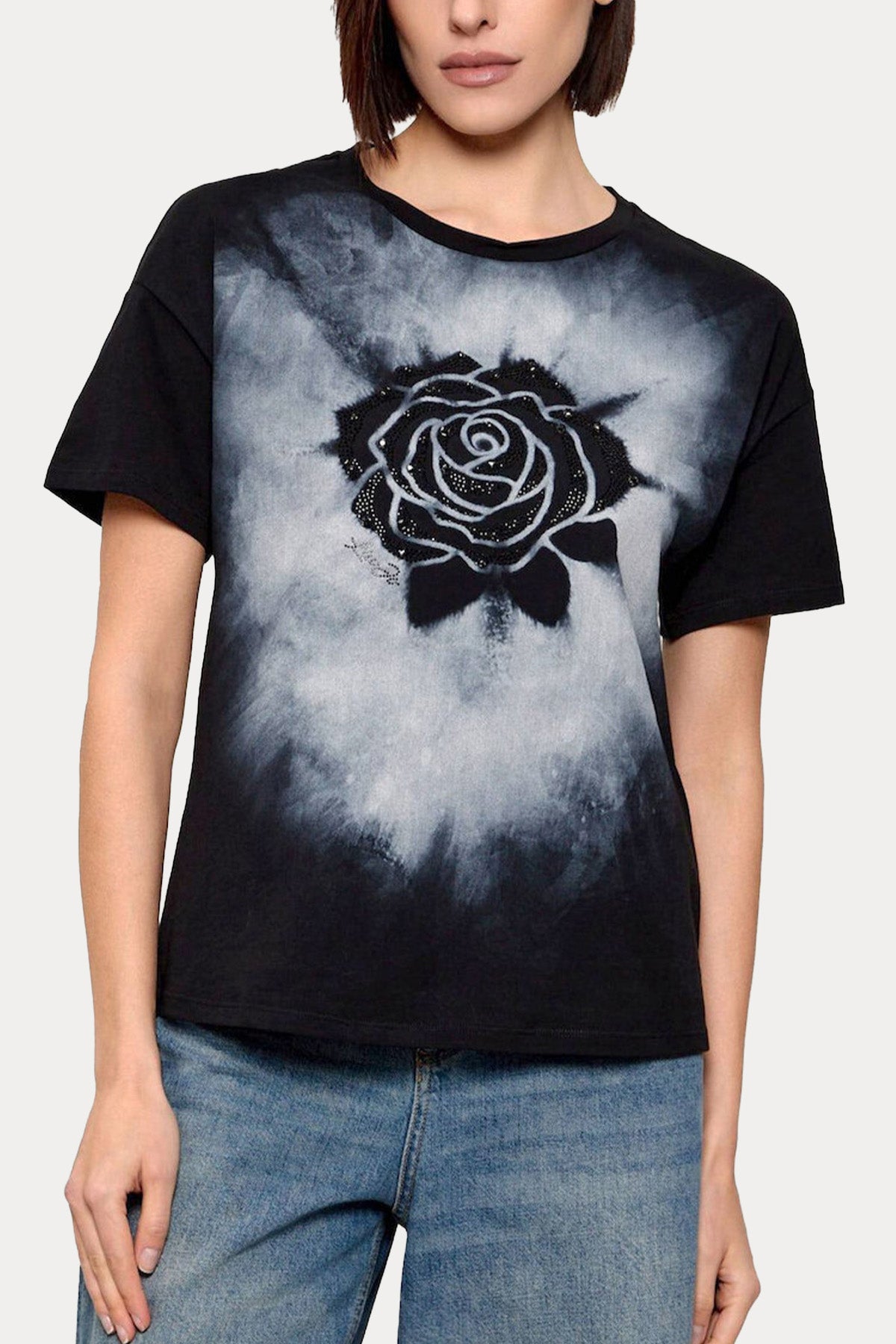 Liu Jo Comfort Fit Yuvarlak Yaka Desenli T-shirt-T-shirt-Libas