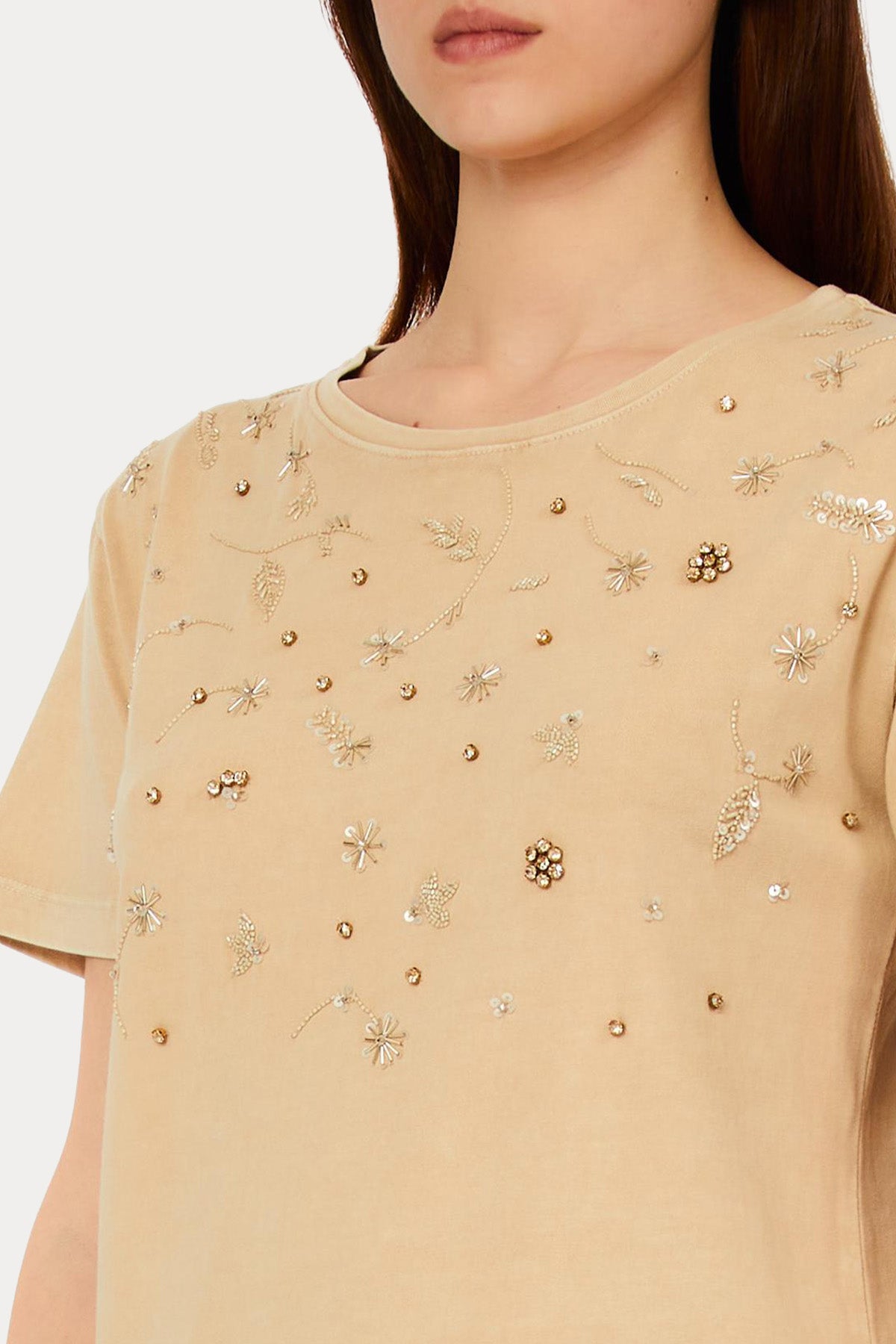 Liu Jo Comfort Fit Nakış Pul Desenli T-shirt-T-shirt-Libas