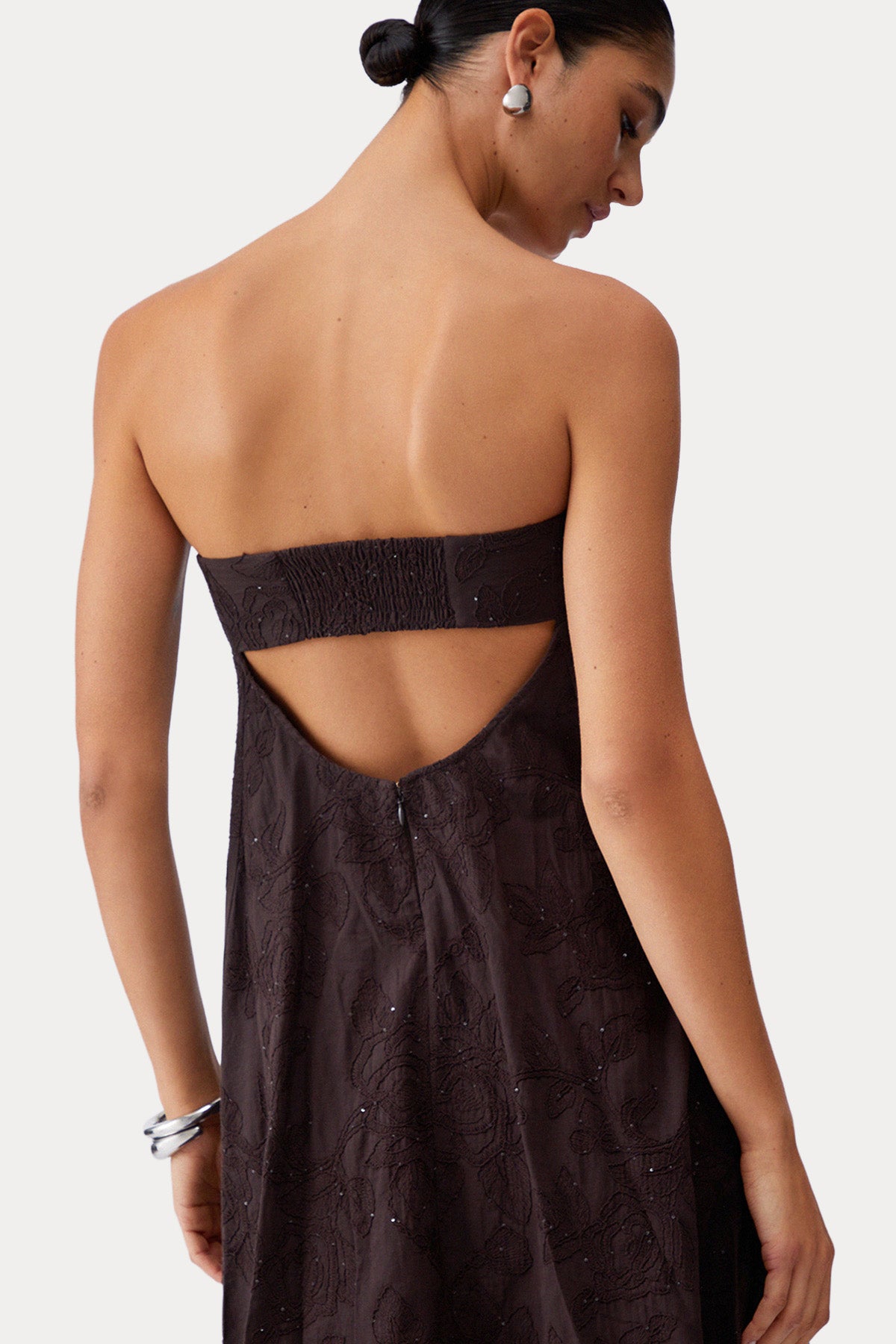 Liu Jo Straplez Yaka Maxi Müslin Elbise