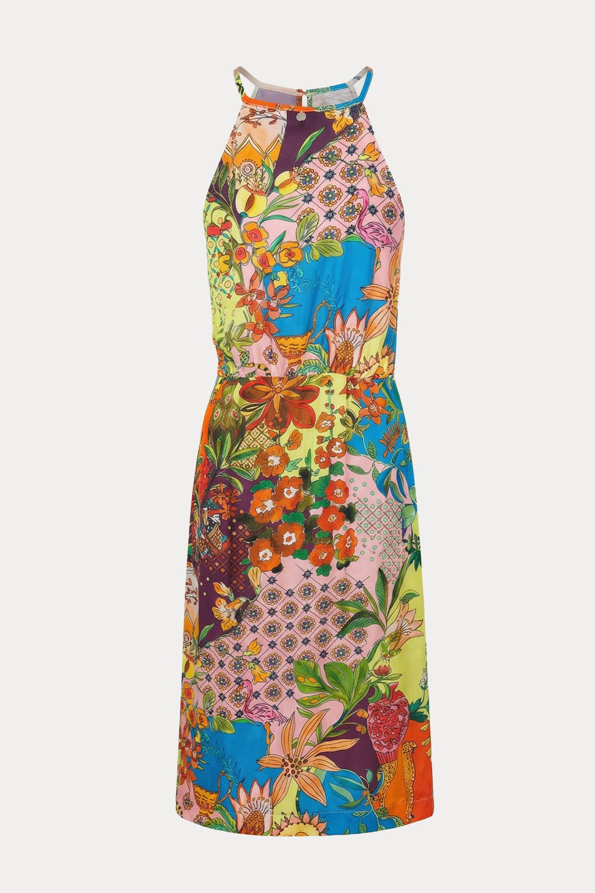Liu Jo Regular Fit Halter Yaka Desenli Midi Elbise-Elbise-Libas