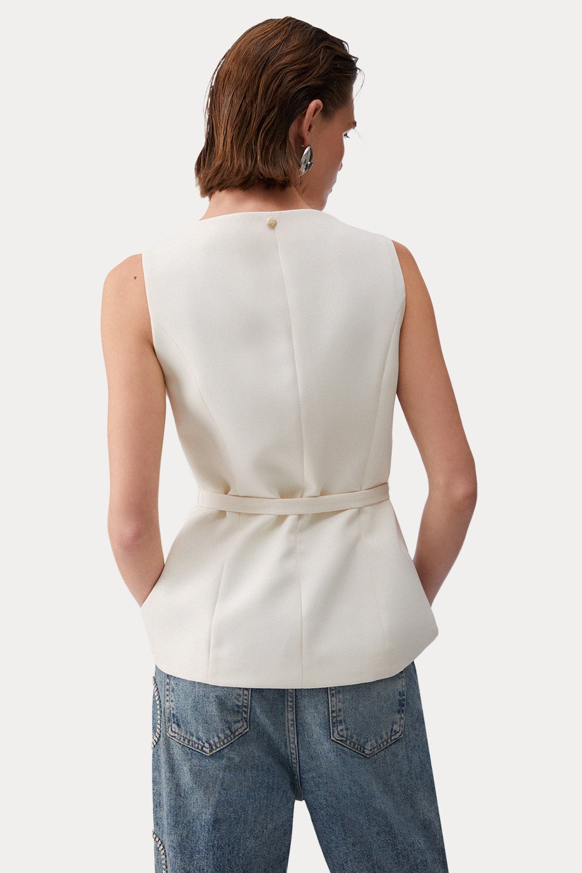 Liu Jo Regular Fit Kemerli Streç Yelek