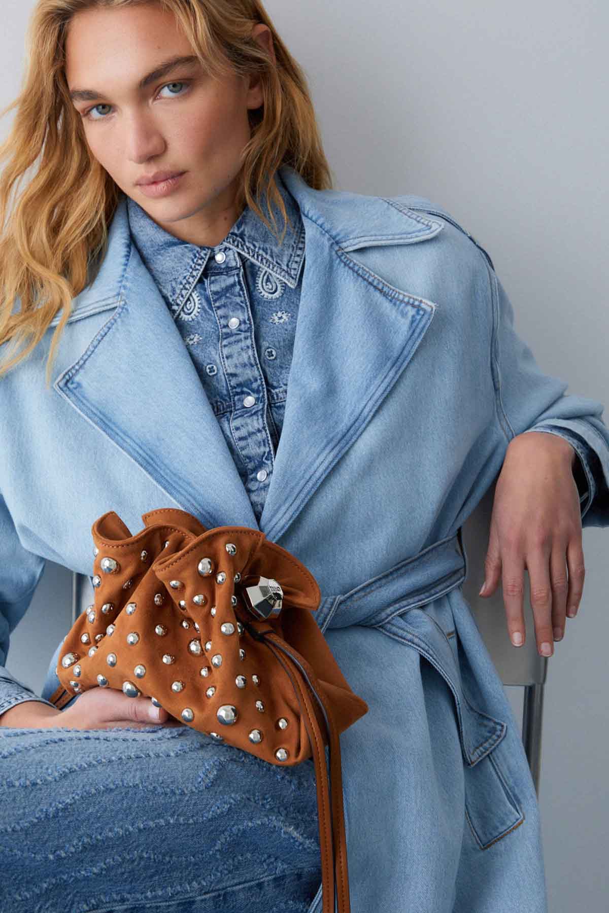 Liu Jo Troklu Süet Omuz Çantası