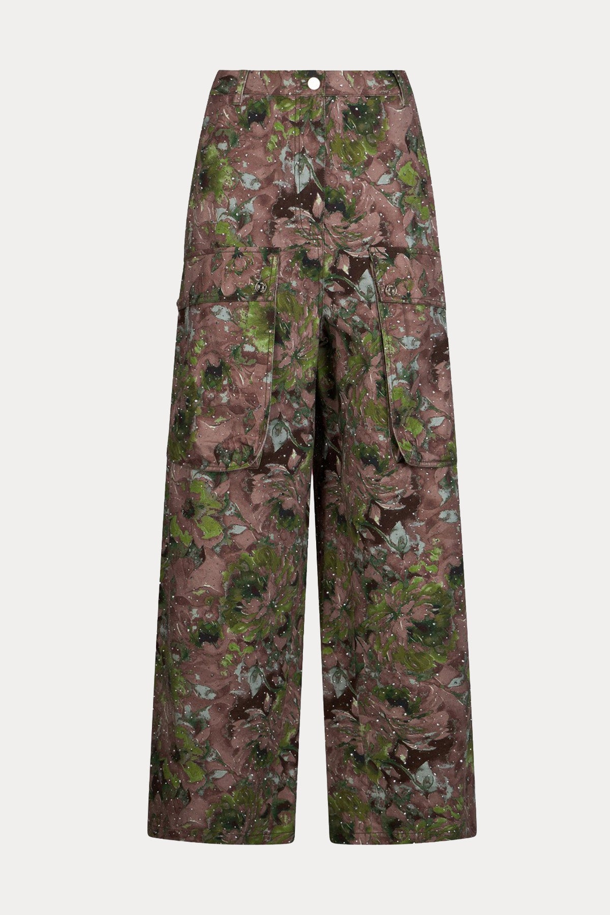 Liu Jo Wide Leg Çiçek Desenli Kargo Pantolon-Pantolon-Libas