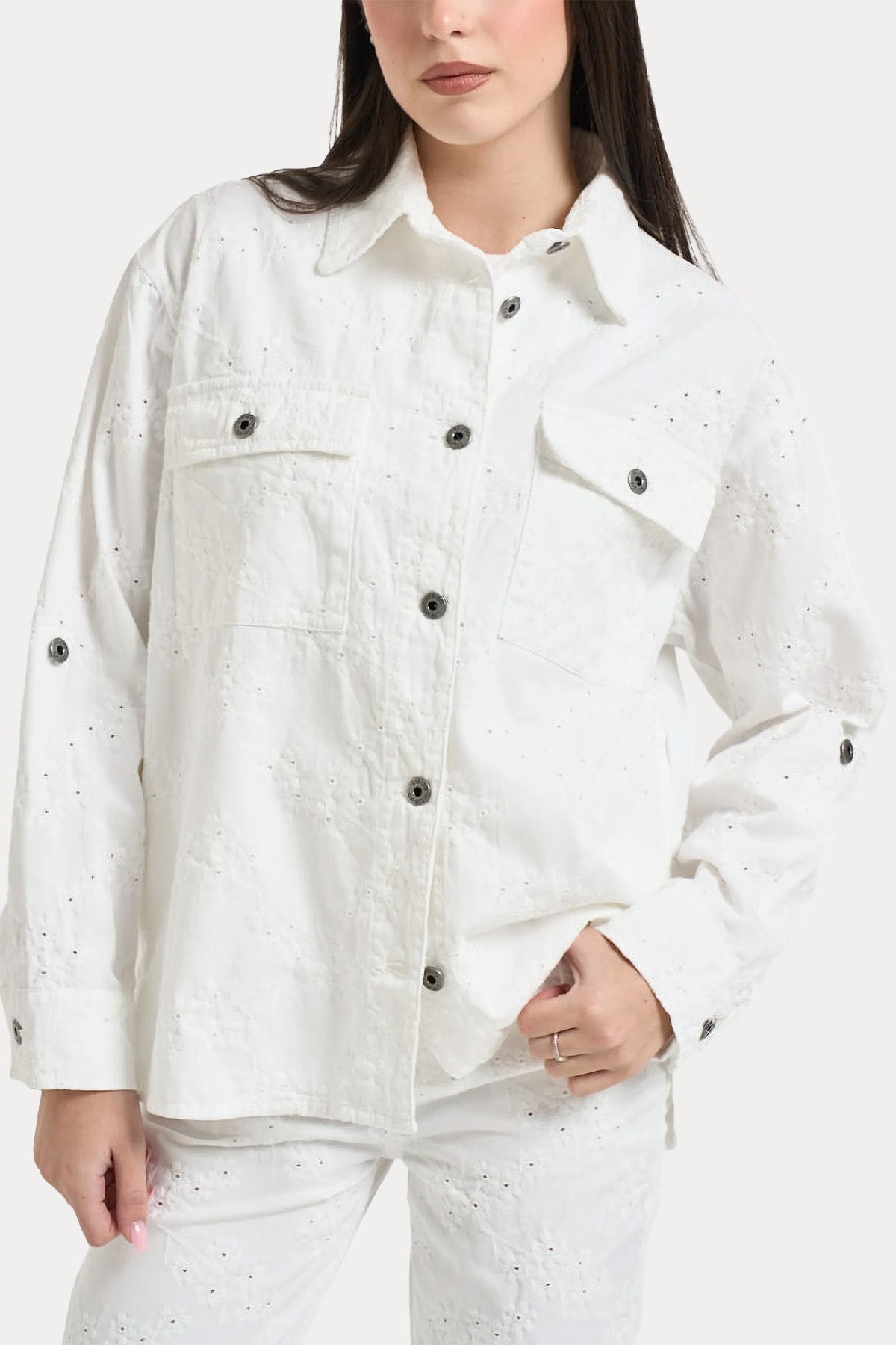 Liu Jo Relaxed Fit Nakış Desenli Gömlek Ceket