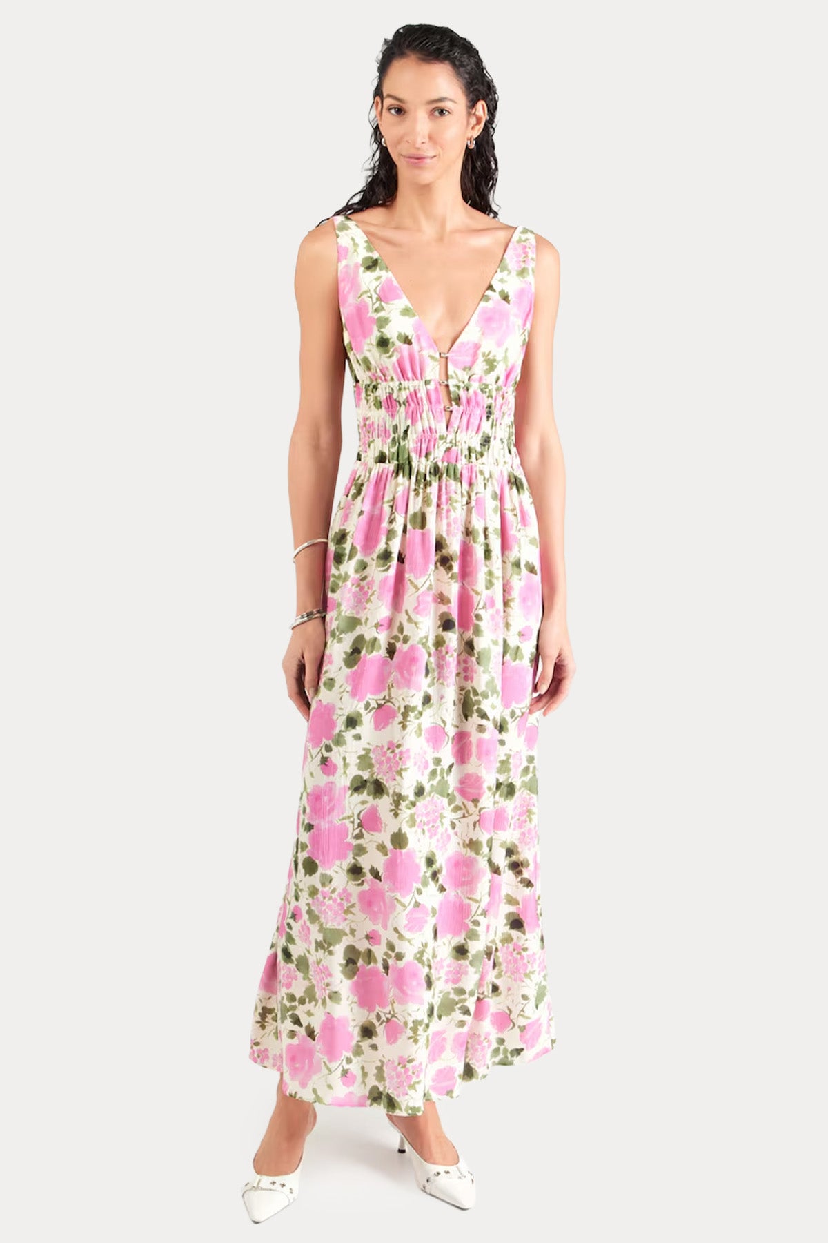 Liu Jo Regular Fit Çiçek Desenli Maxi Elbise