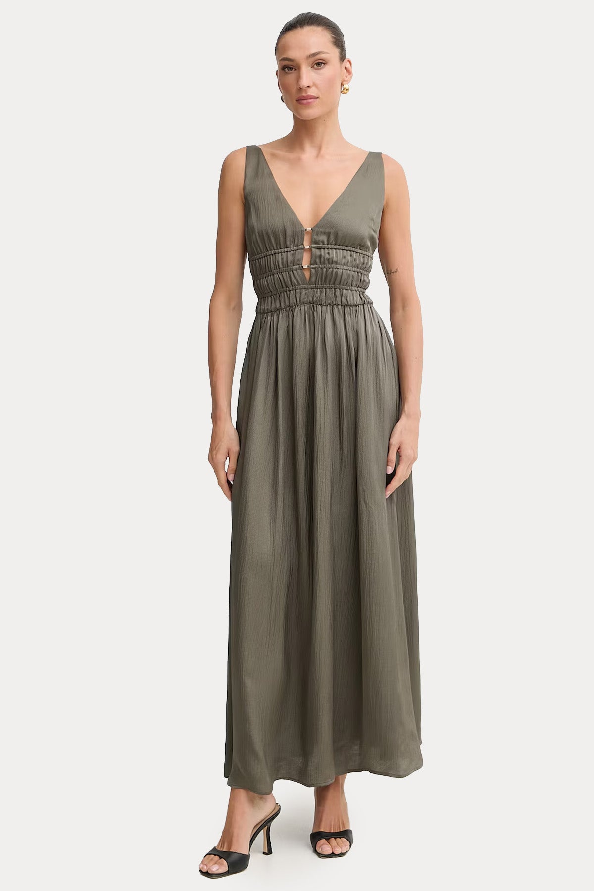 Liu Jo Regular Fit Volanlı Maxi Elbise-Elbise-Libas