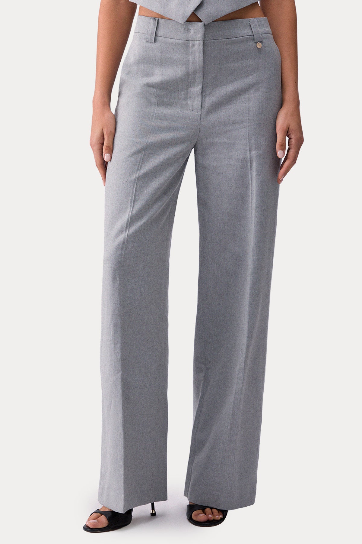 Liu Jo Straight Fit Yandan Cepli Melanj Pantolon-Pantolon-Libas