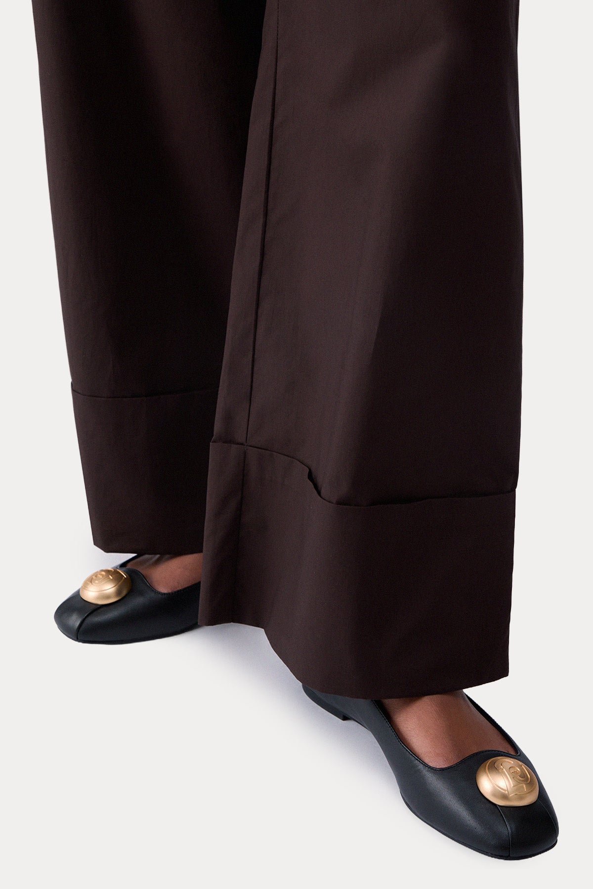 Liu Jo Straight Wide Leg Yüksek Belli Poplin Pantolon-Pantolon-Libas