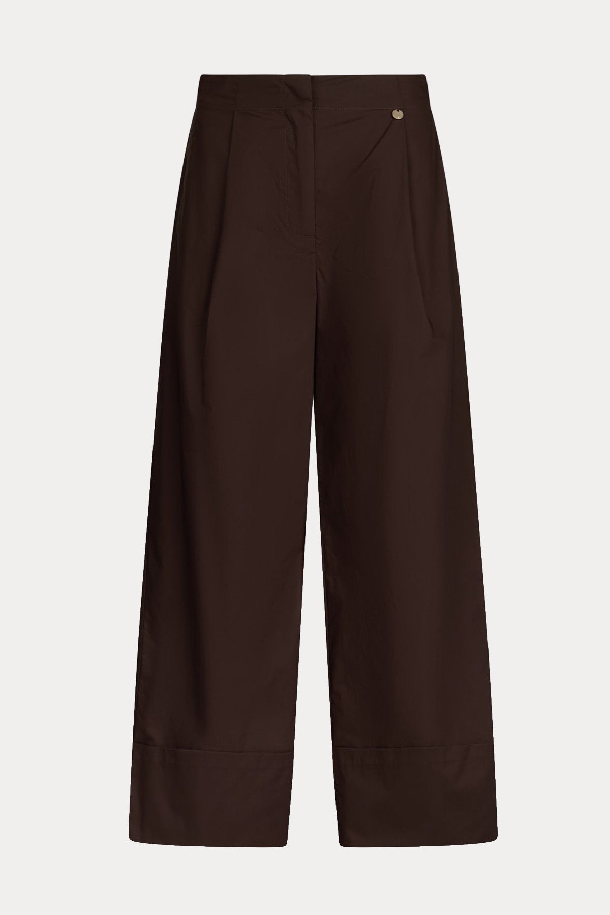 Liu Jo Straight Wide Leg Yüksek Belli Poplin Pantolon-Pantolon-Libas