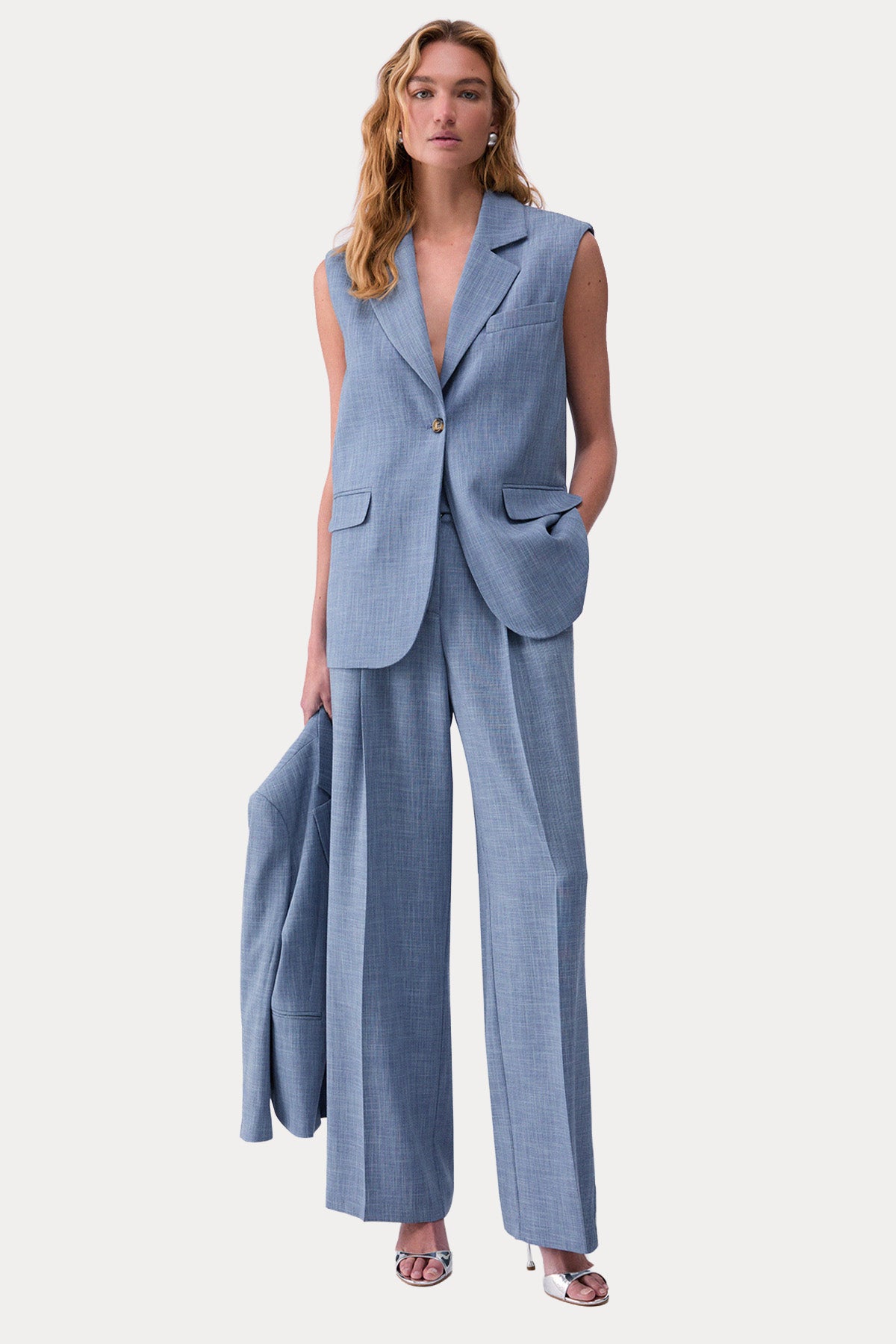 Liu Jo Relaxed Fit Yüksek Bel Tek Pileli Pantolon