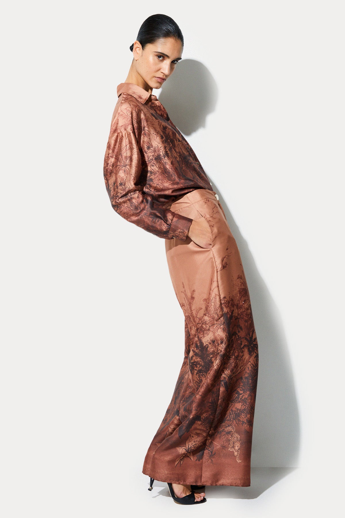 Liu Jo Relaxed Fit Desenli Saten Pantolon