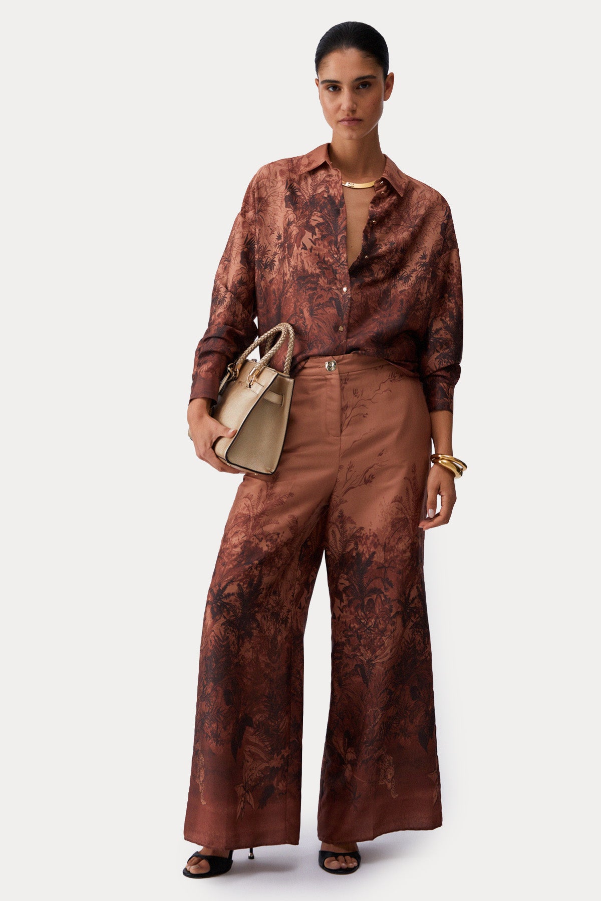Liu Jo Relaxed Fit Desenli Saten Pantolon