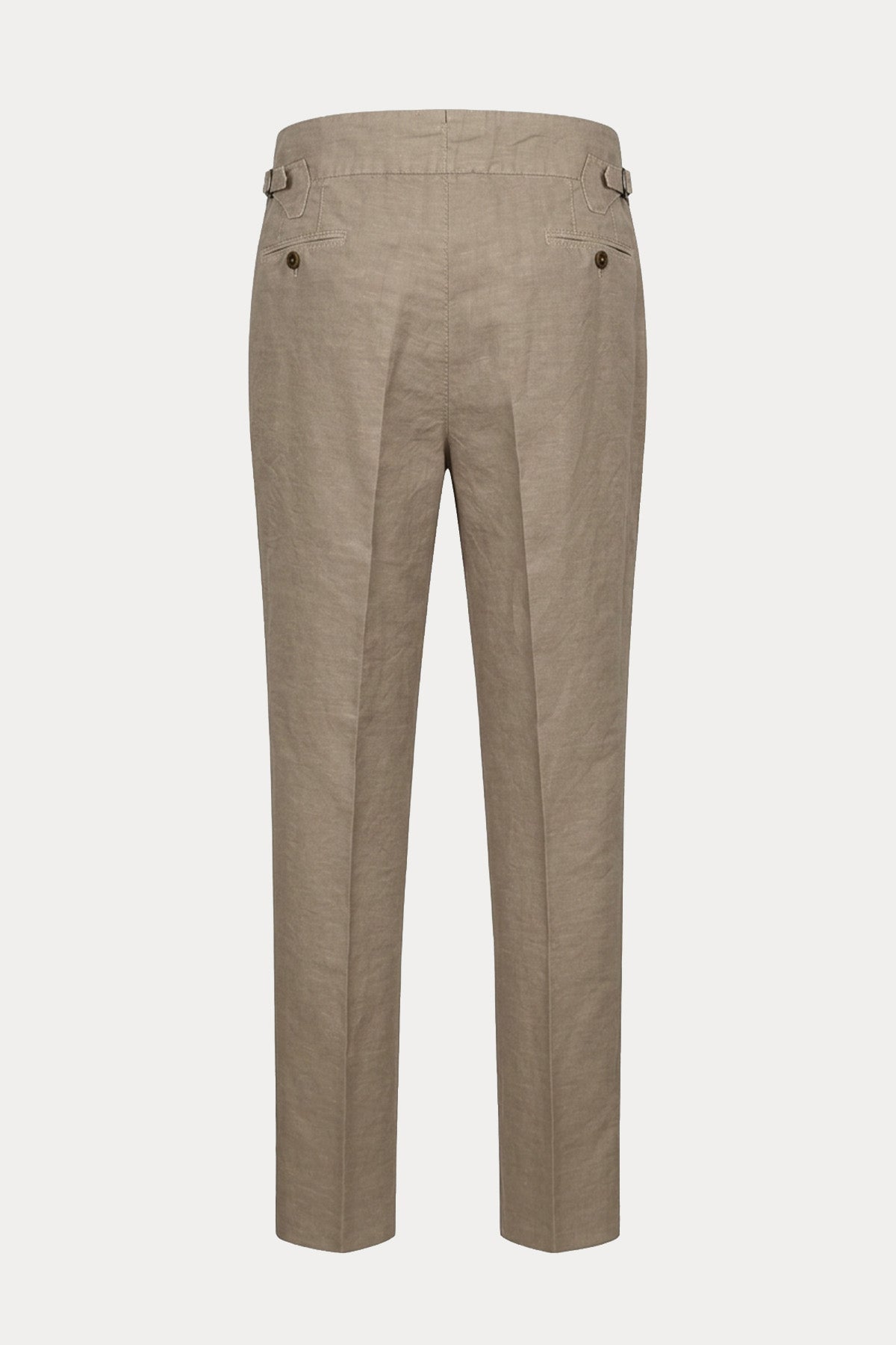 The Gigi Regular Fit Kemerli Tek Pile Keten Pantolon-Pantolon-Libas