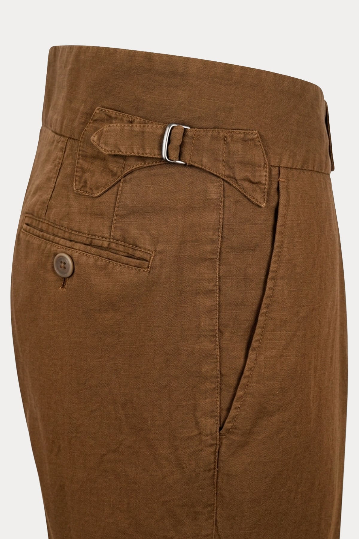 The Gigi Regular Fit Kemerli Tek Pile Keten Pantolon-Pantolon-Libas