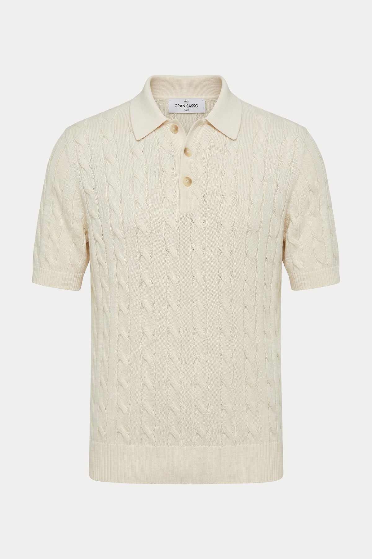 Gran Sasso Regular Fit Polo Yaka Saç Örgü Triko