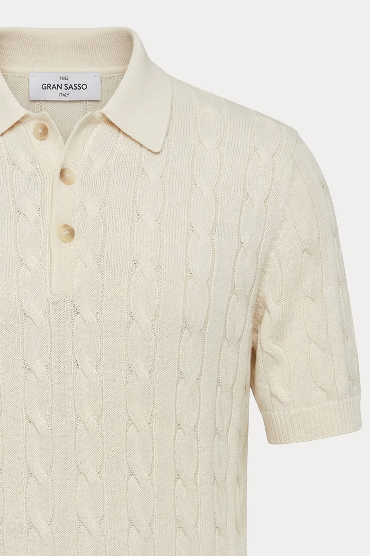 Gran Sasso Regular Fit Polo Yaka Saç Örgü Triko