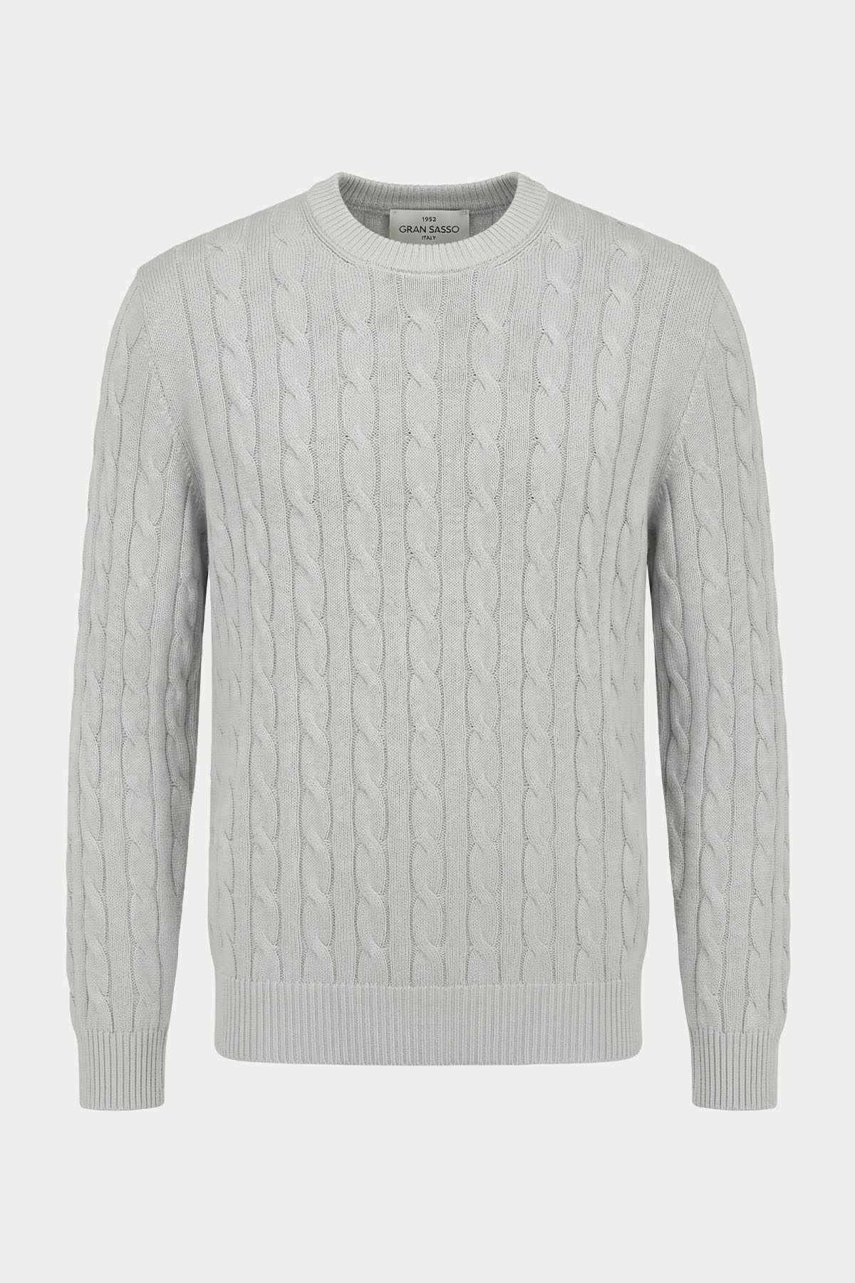 Gran Sasso Regular Fit Yuvarlak Yaka Saç Örgü Triko