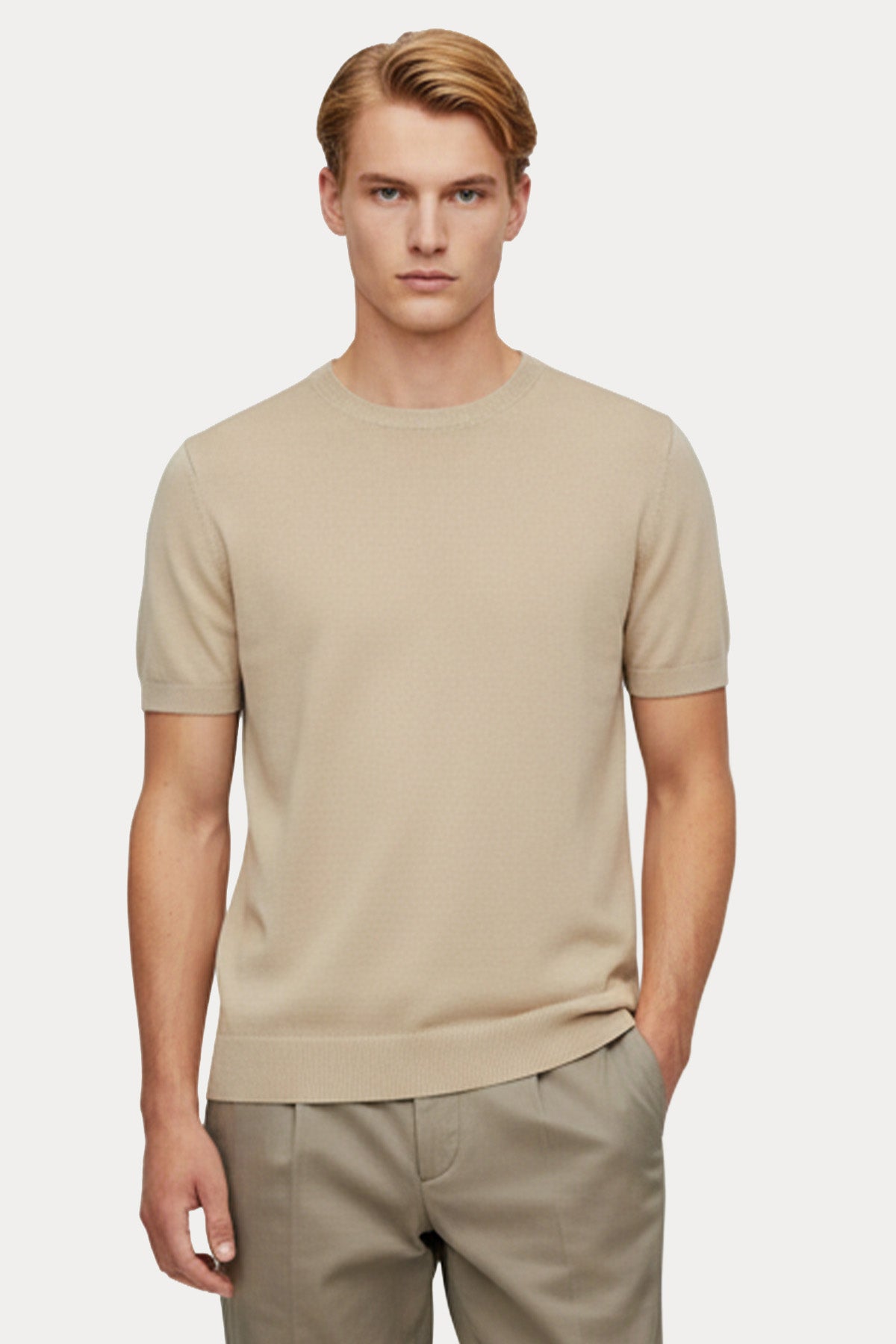 Gran Sasso Regular Fit Yuvarlak Yaka İnce Örgü Triko