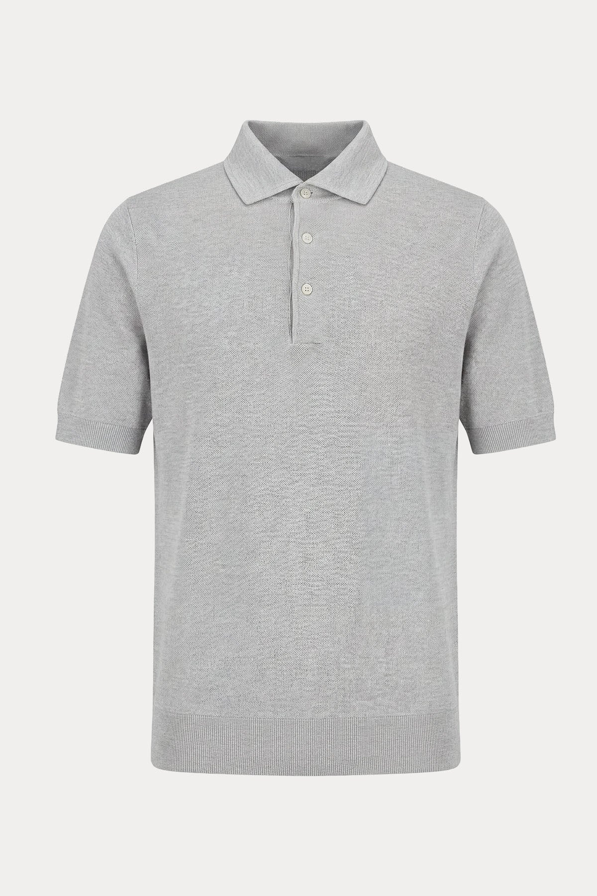 Gran Sasso Regular Fit Polo Yaka İpek T-shirt-T-shirt-Libas