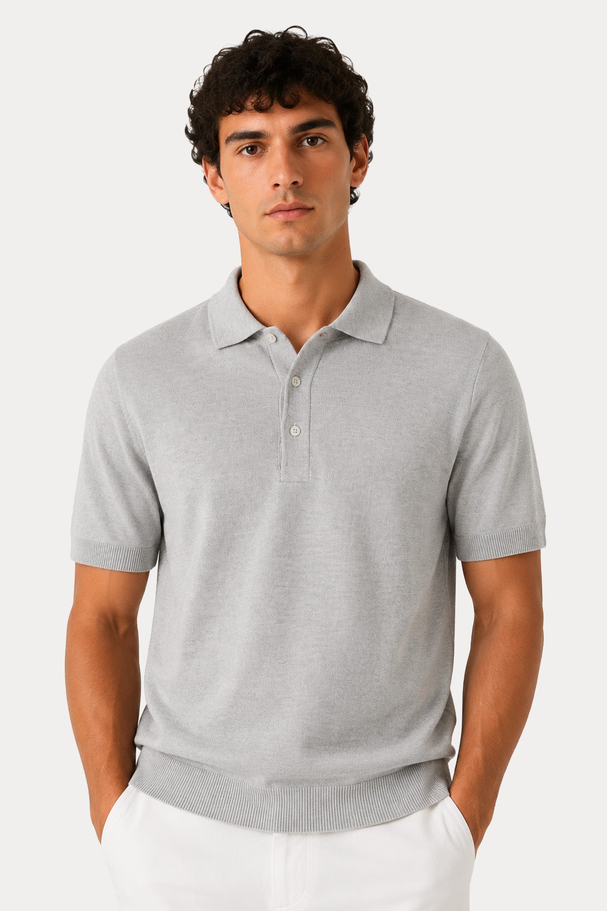 Gran Sasso Regular Fit Polo Yaka İpek T-shirt