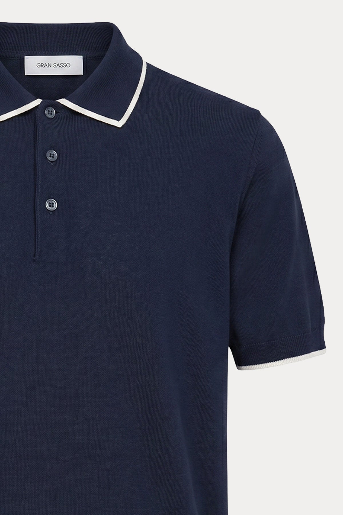 Gran Sasso Regular Fit Polo Yaka İnce Örgü Triko-Triko-Libas