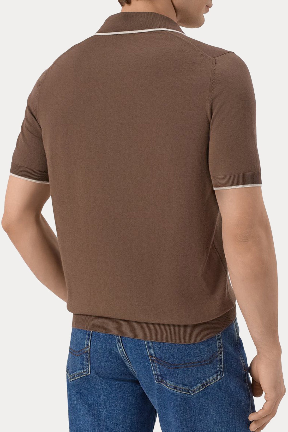 Gran Sasso Regular Fit Polo Yaka İnce Örgü Triko-Triko-Libas