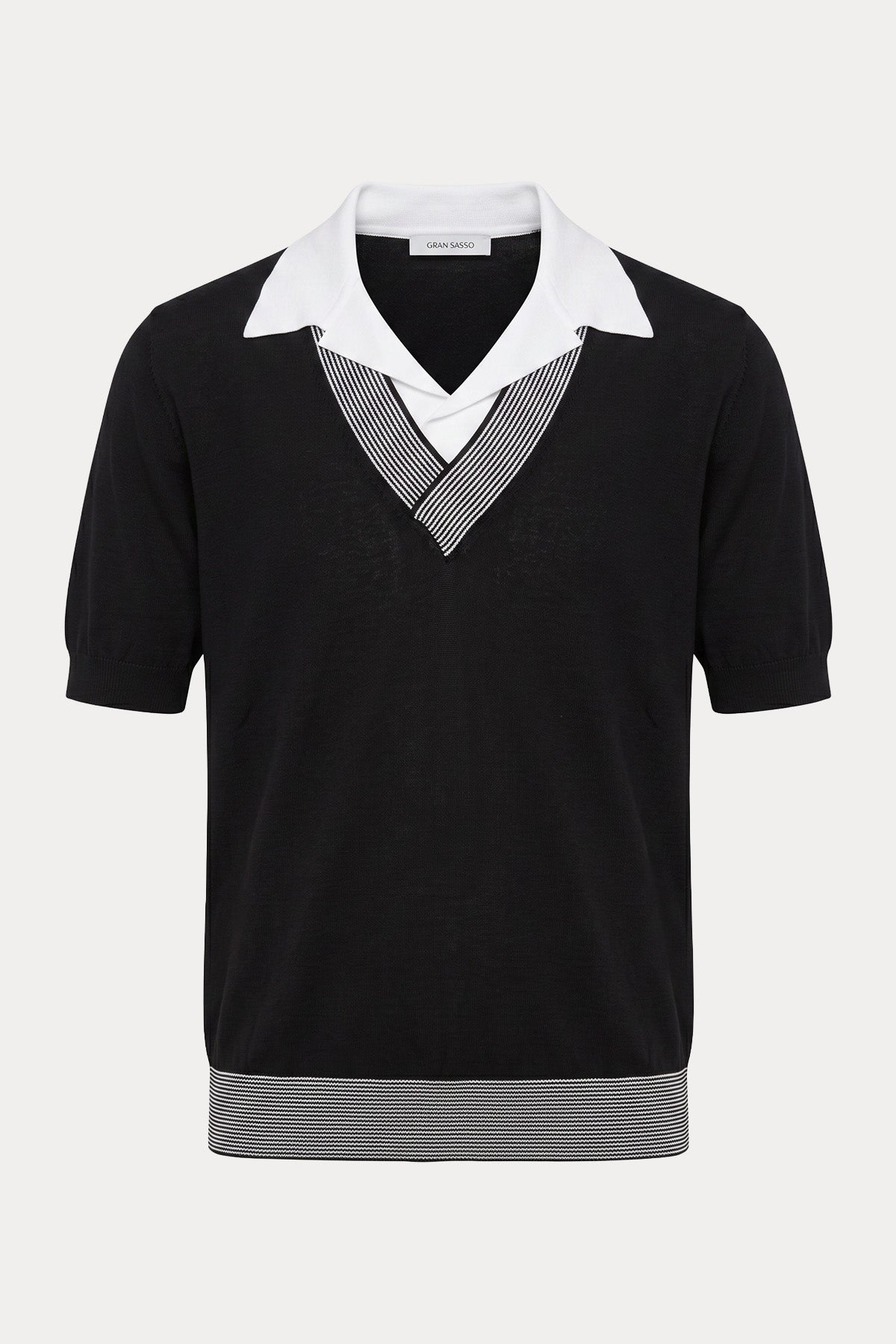 Gran Sasso Regular Fit Polo Yaka İnce Örgü Triko-Triko-Libas