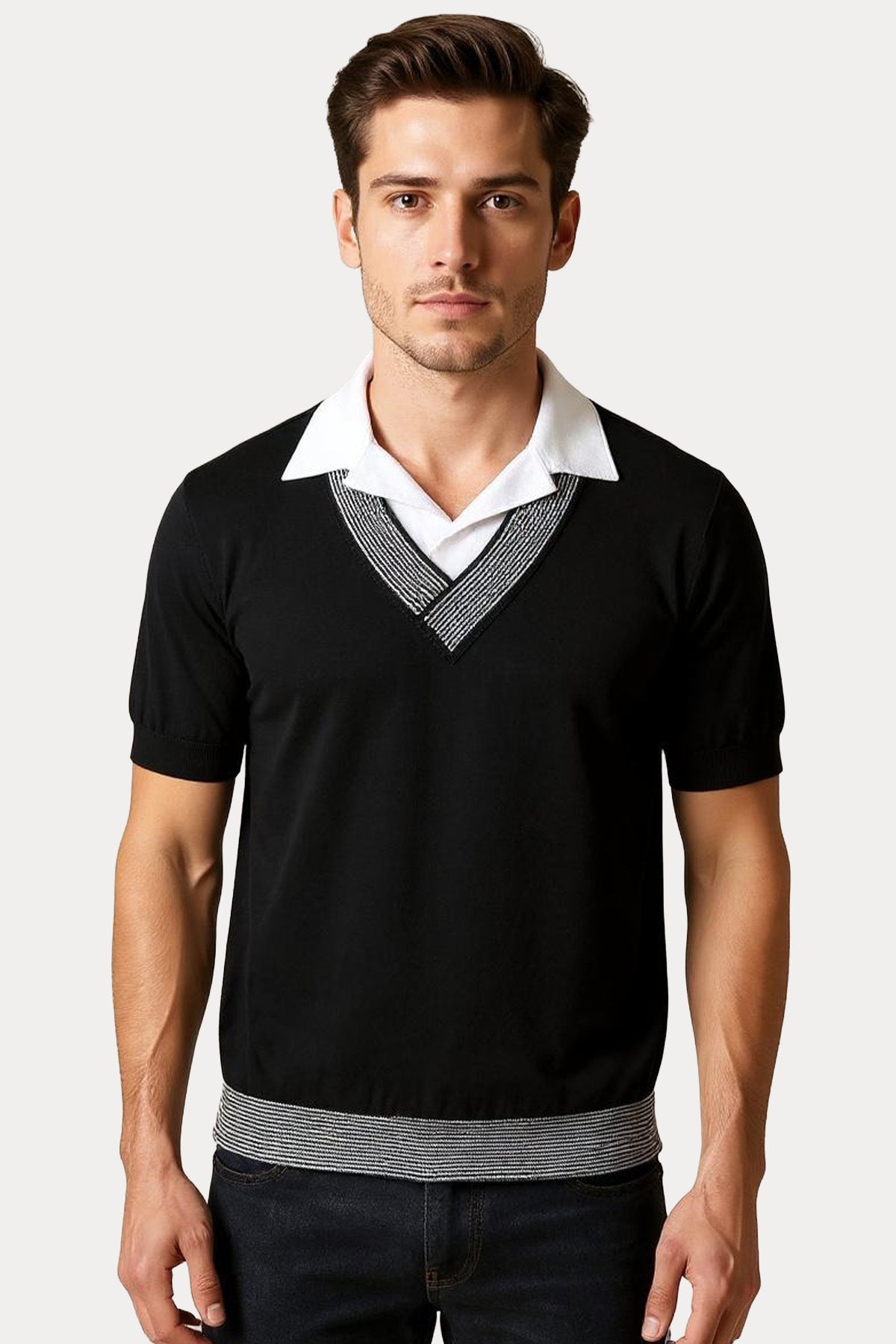 Gran Sasso Regular Fit Polo Yaka İnce Örgü Triko