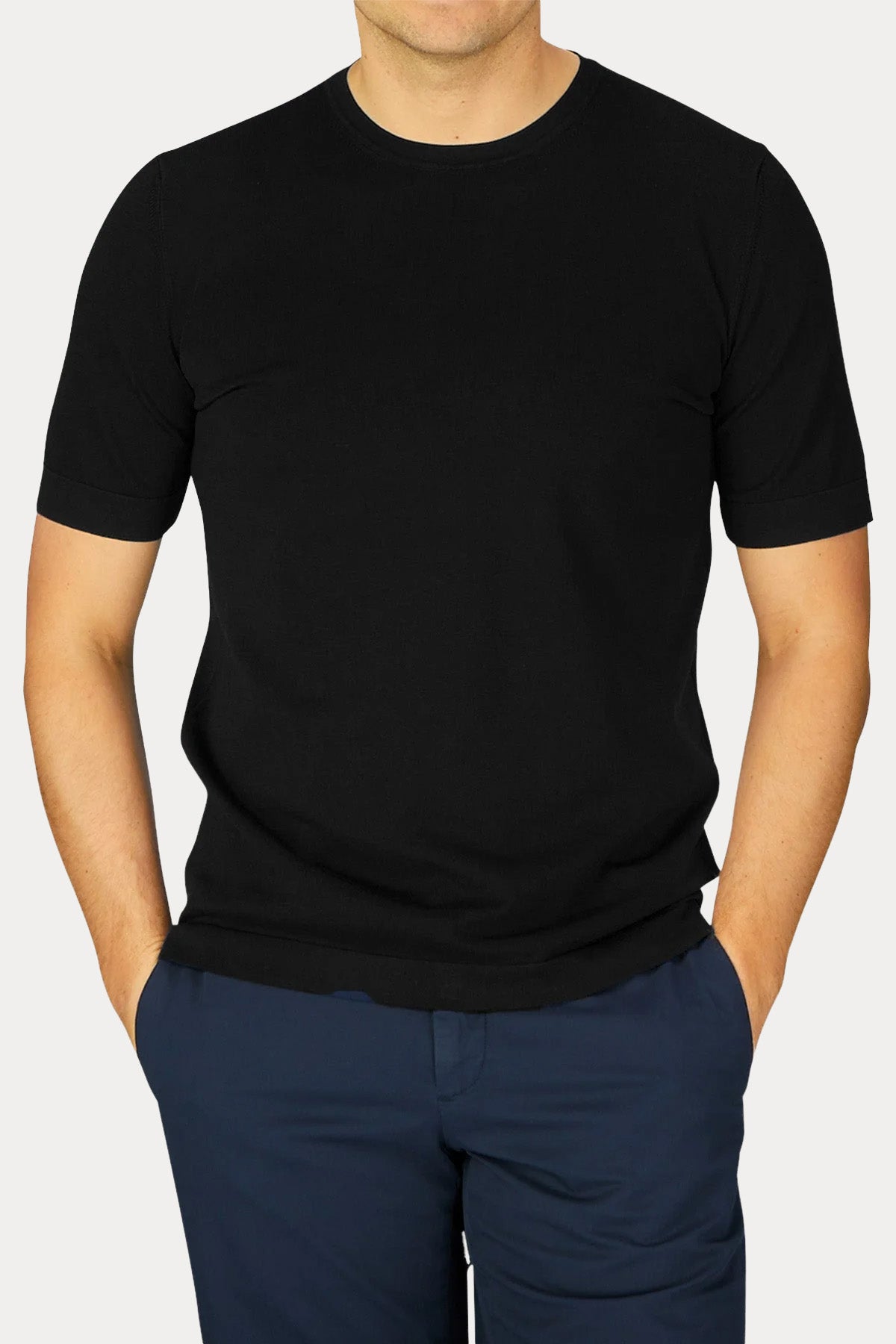 Gran Sasso Regular Fit Yuvarlak Yaka İnce Örgü T-shirt-T-shirt-Libas