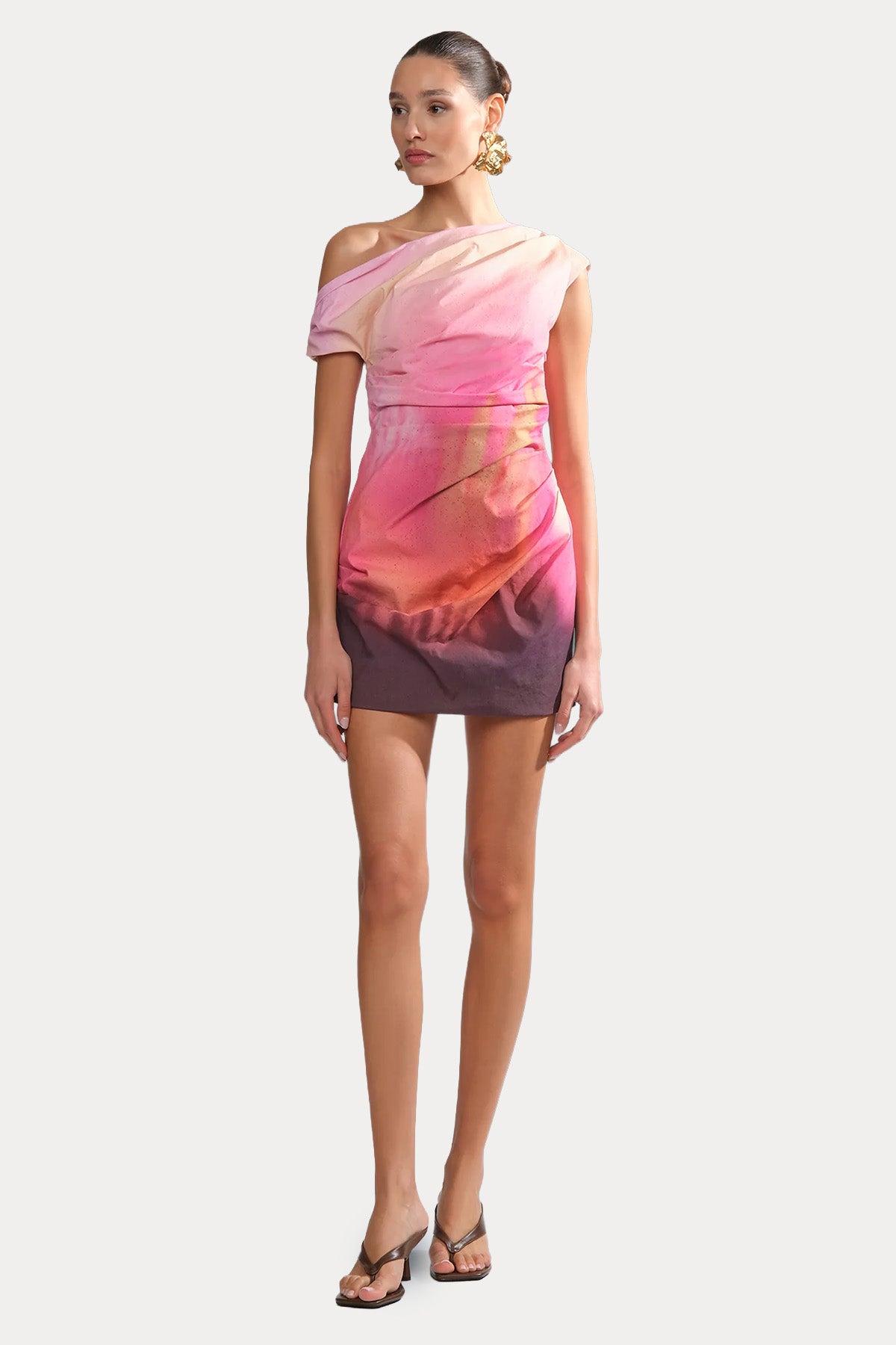 Amur Ysella Tek Omuz Mini Abiye Elbise