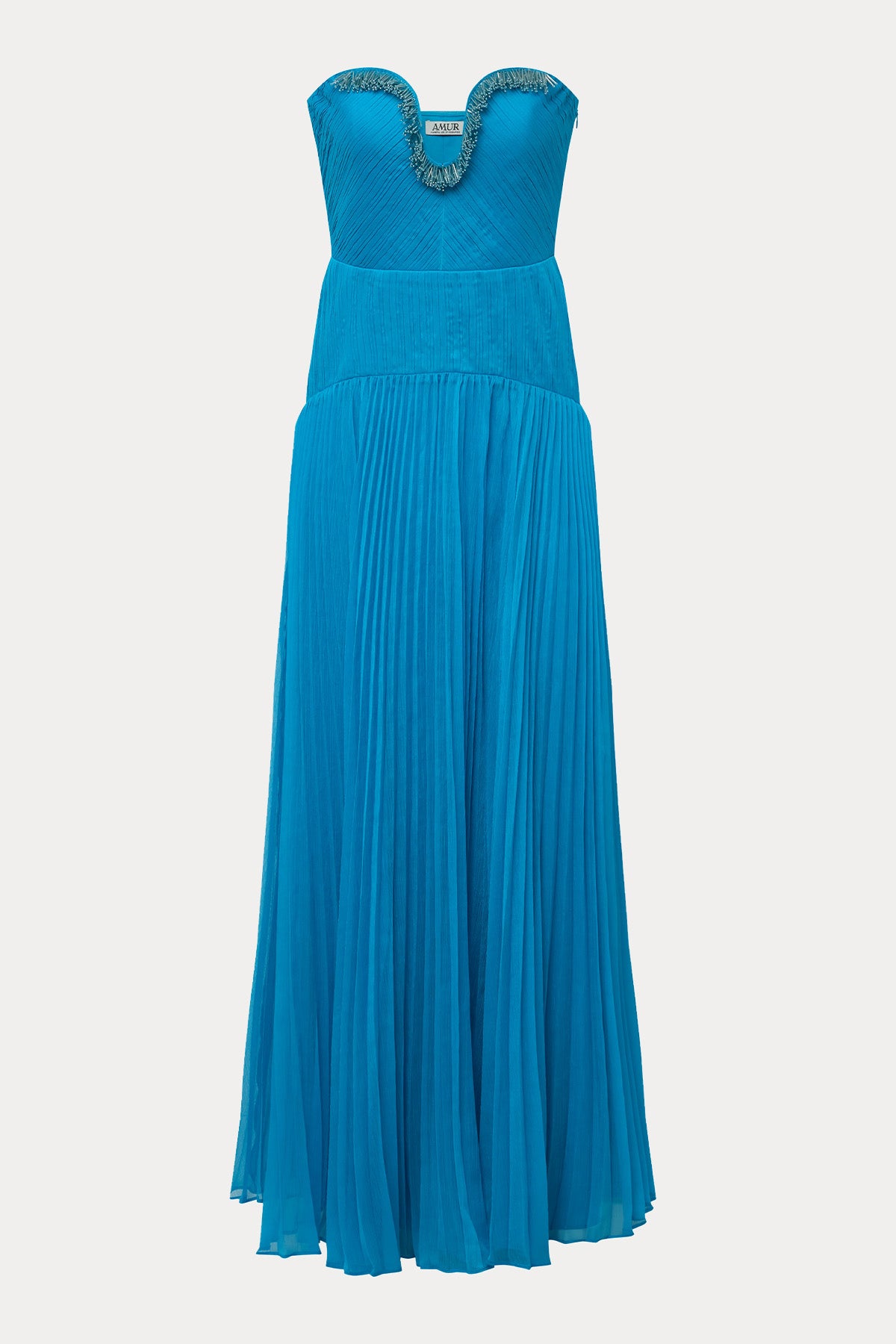 Amur Fiora Pilili Straplez Maxi Abiye Elbise