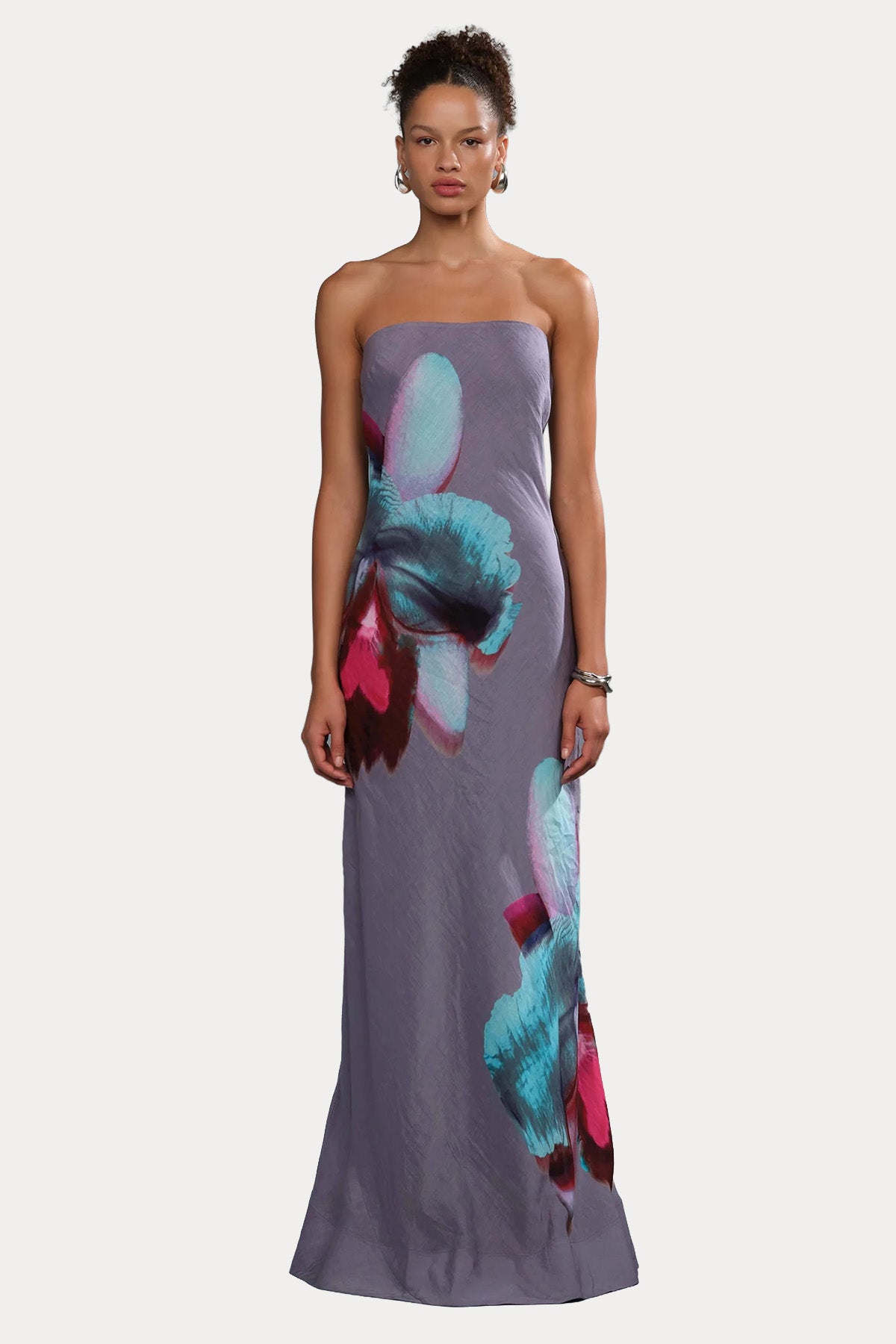 Amur Quelina İpek Keten Maxi Abiye Elbise