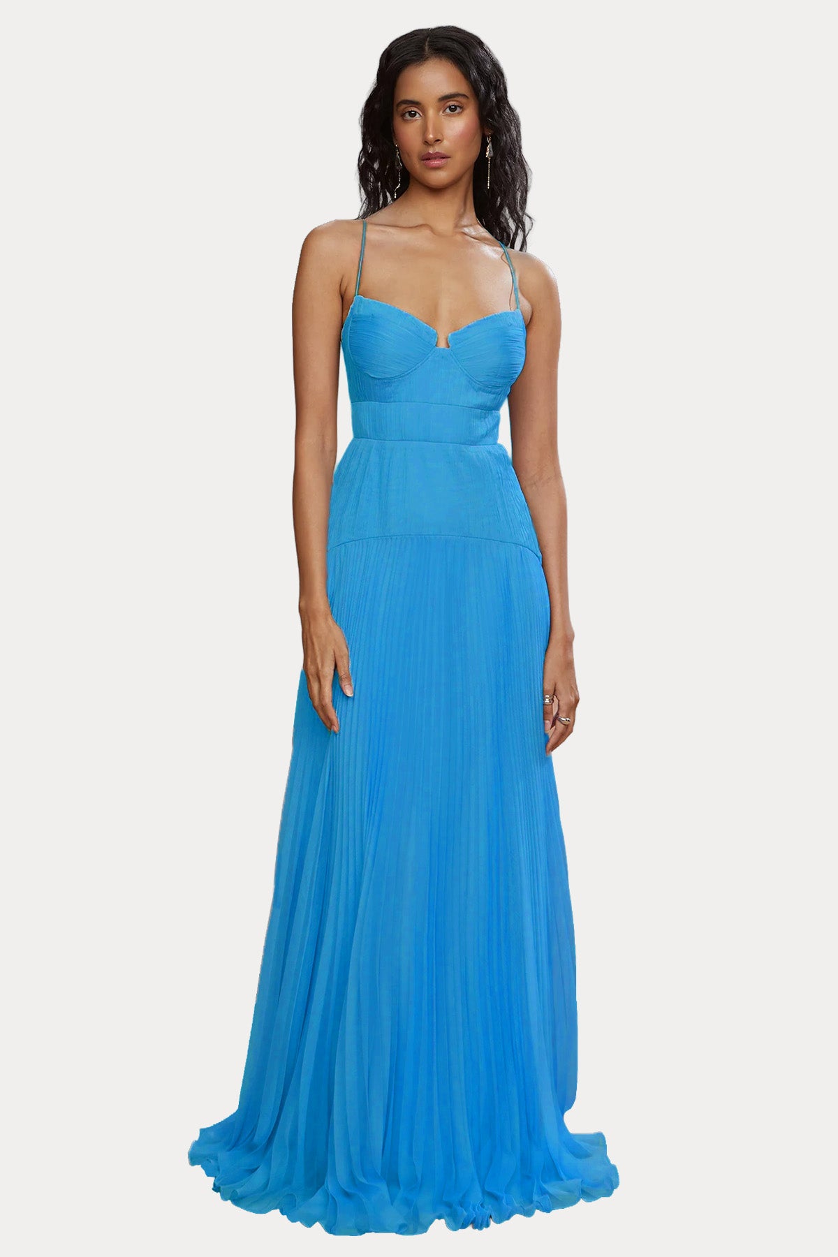 Amur Saylor Pilili Maxi Abiye Elbise